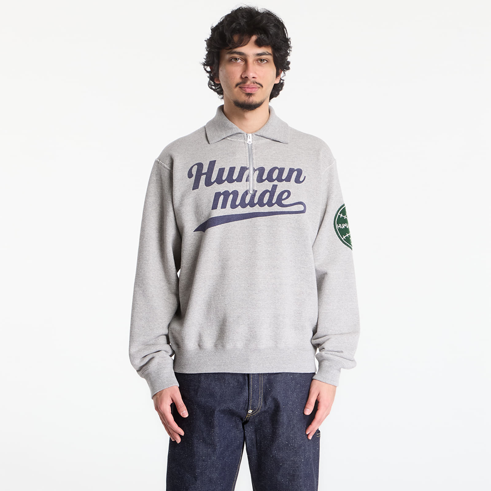 Sudaderas HUMAN MADE Half-Zip Sweatshirt Gray