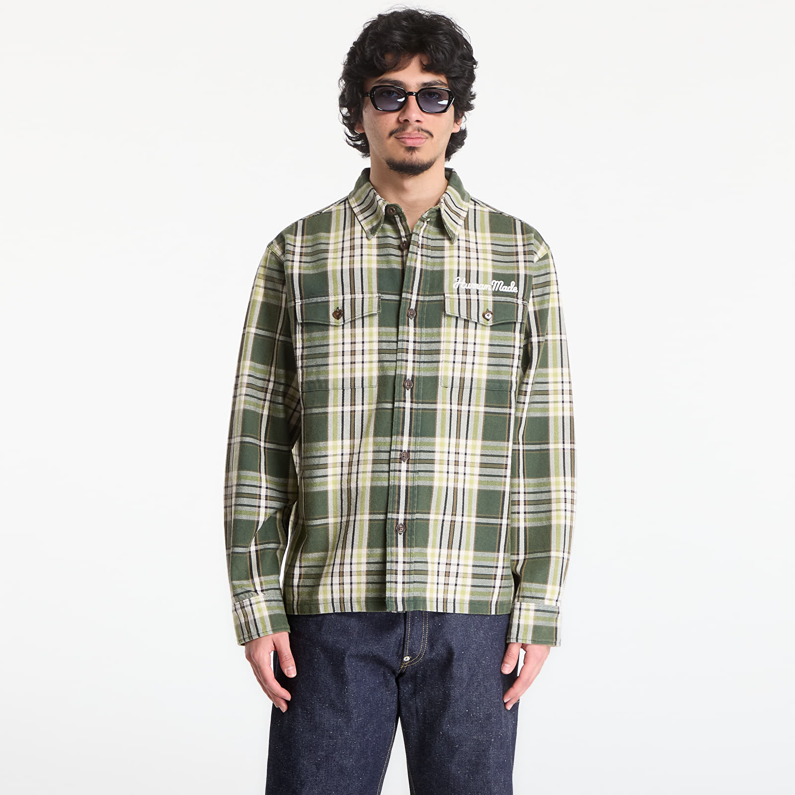 Camisas de hombre HUMAN MADE Check Shirt UNISEX Green