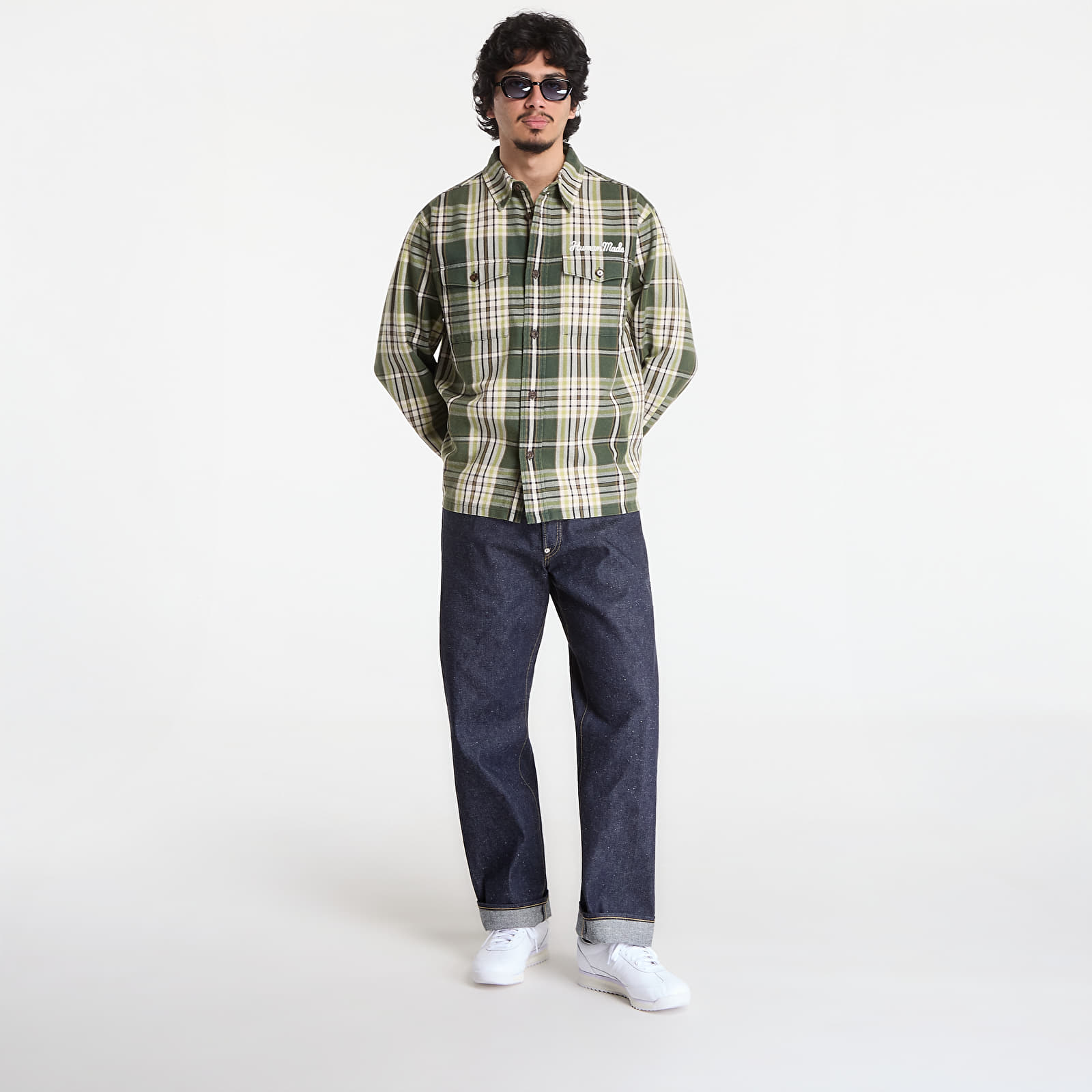 Camisas de hombre HUMAN MADE Check Shirt UNISEX Green