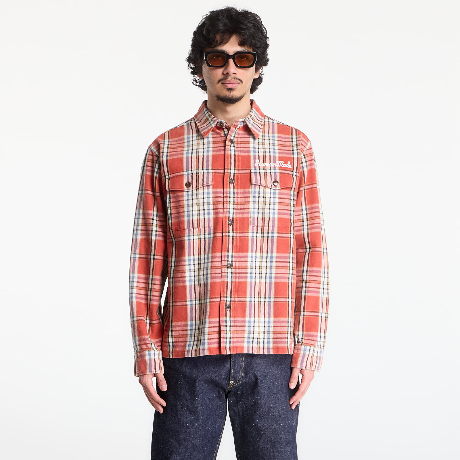 Camisas de hombre HUMAN MADE Check Shirt UNISEX Red