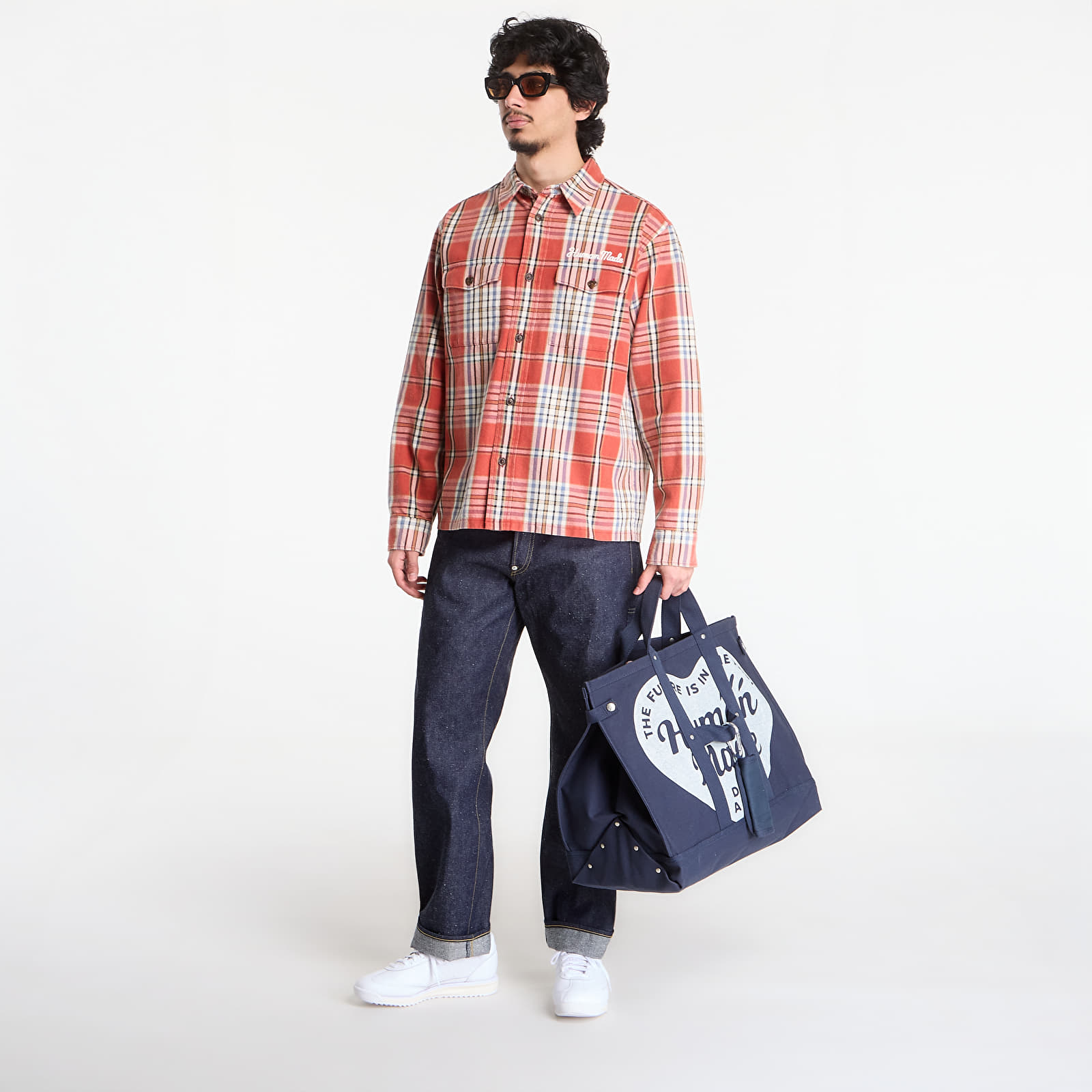 Camisas de hombre HUMAN MADE Check Shirt UNISEX Red