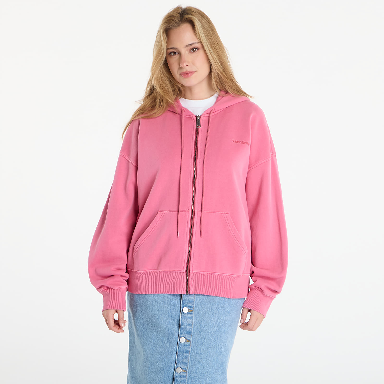 Mikinas ar kapuci un sporta krekli Carhartt WIP Hooded Benton Sweat Jacket UNISEX Primrose