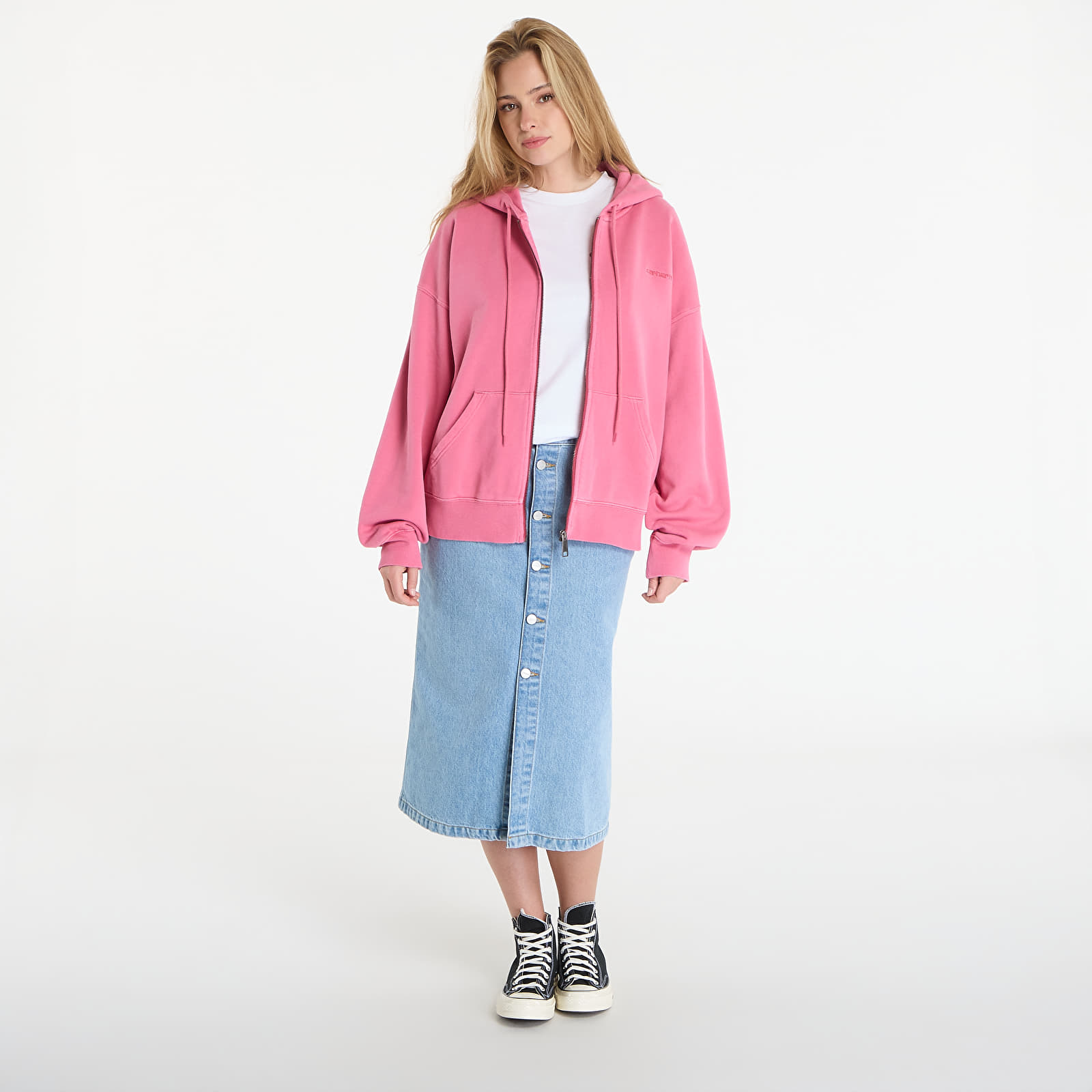 Mikinas ar kapuci un sporta krekli Carhartt WIP Hooded Benton Sweat Jacket UNISEX Primrose