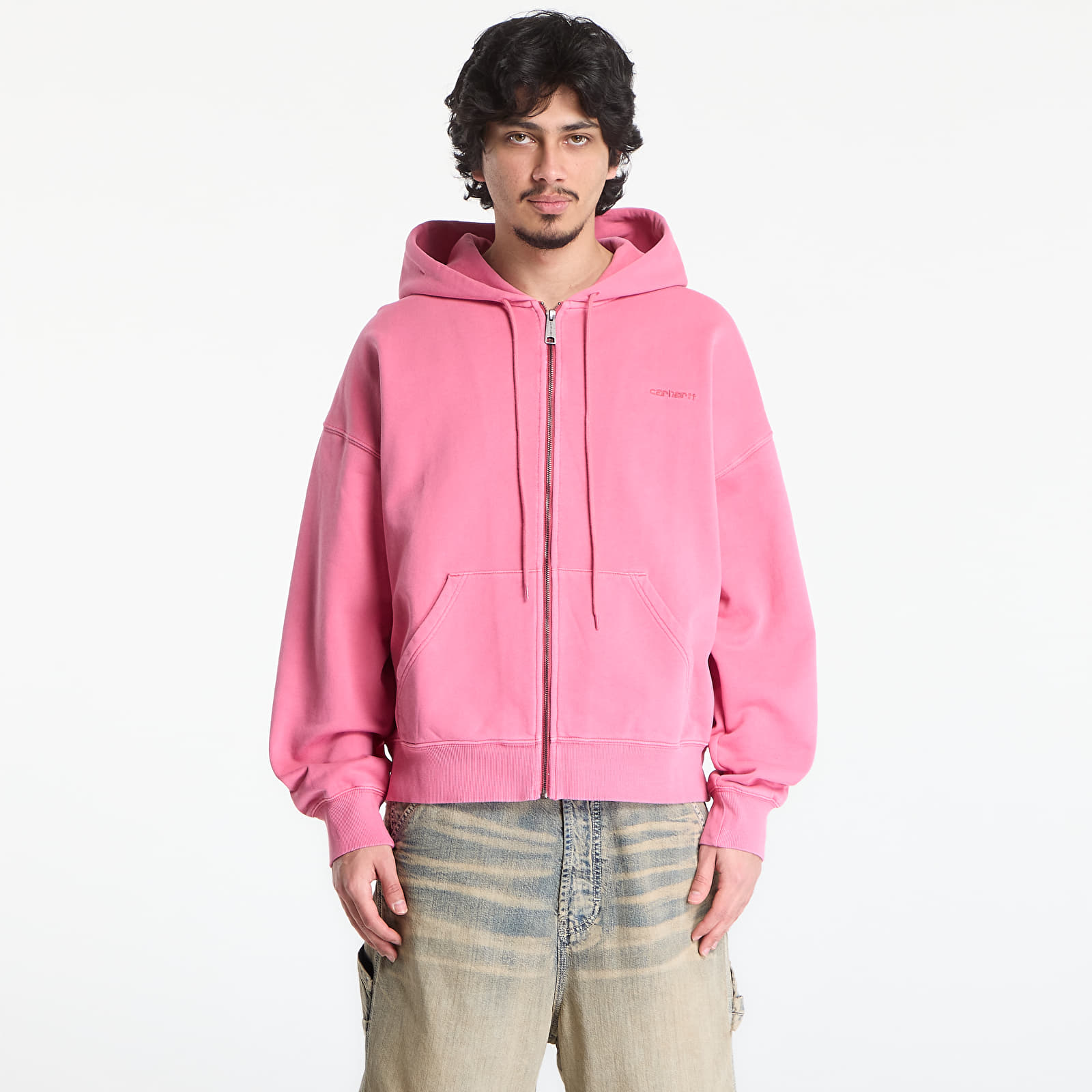 Mikinas ar kapuci un sporta krekli Carhartt WIP Hooded Benton Sweat Jacket UNISEX Primrose