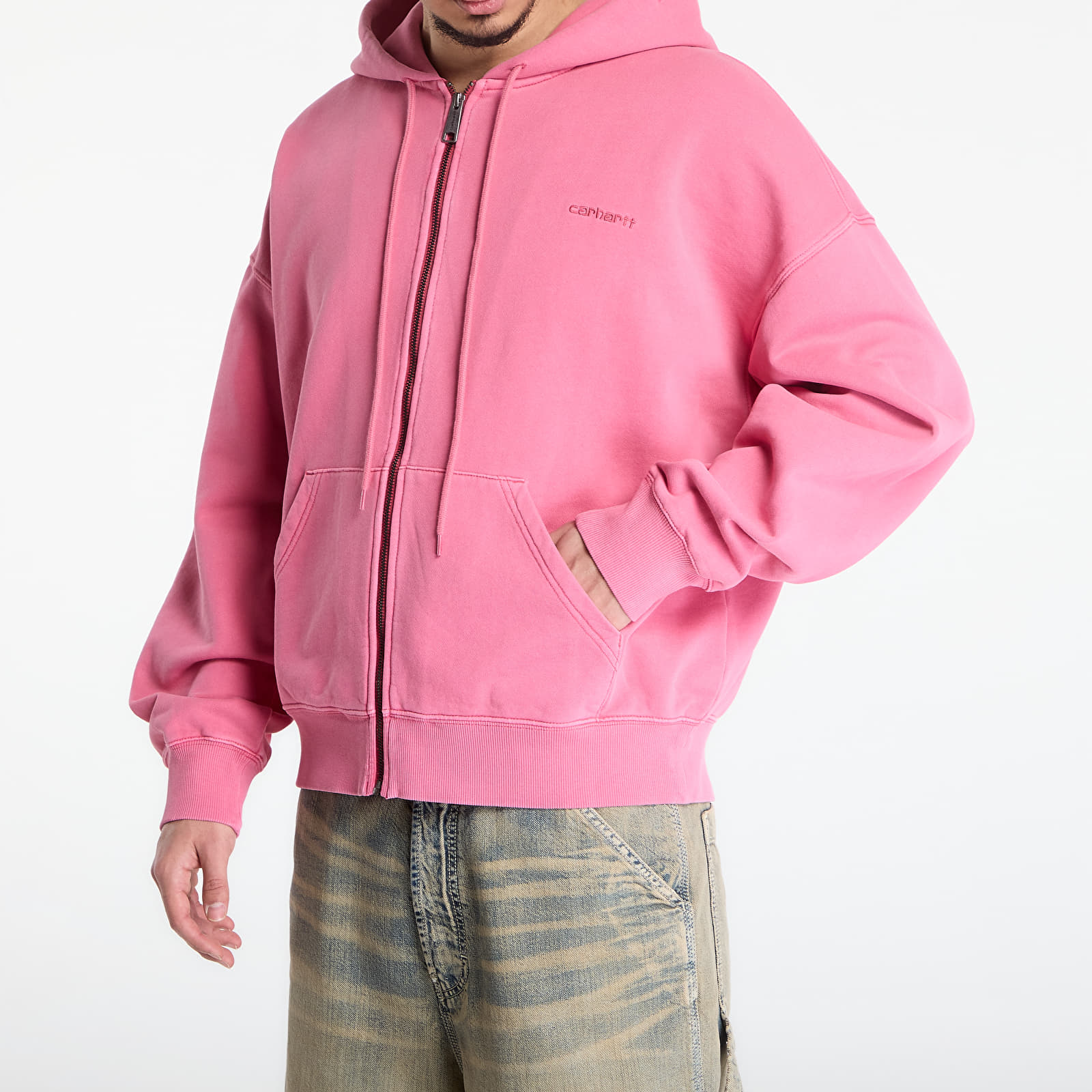 Mikinas ar kapuci un sporta krekli Carhartt WIP Hooded Benton Sweat Jacket UNISEX Primrose