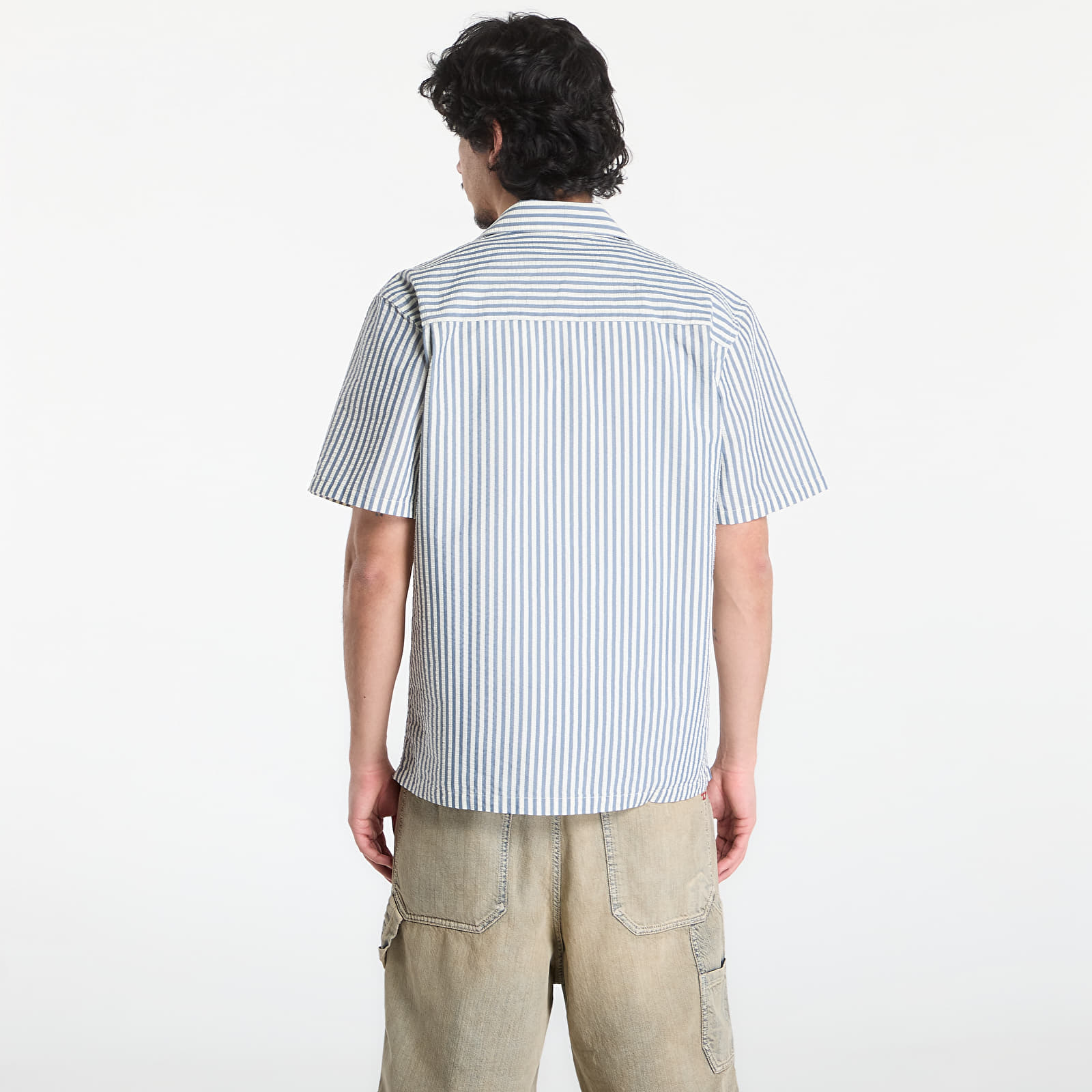 Srajce  Carhartt WIP S/S Leavel Shirt UNISEX Leavel Stripe/ Blue River/ Wax