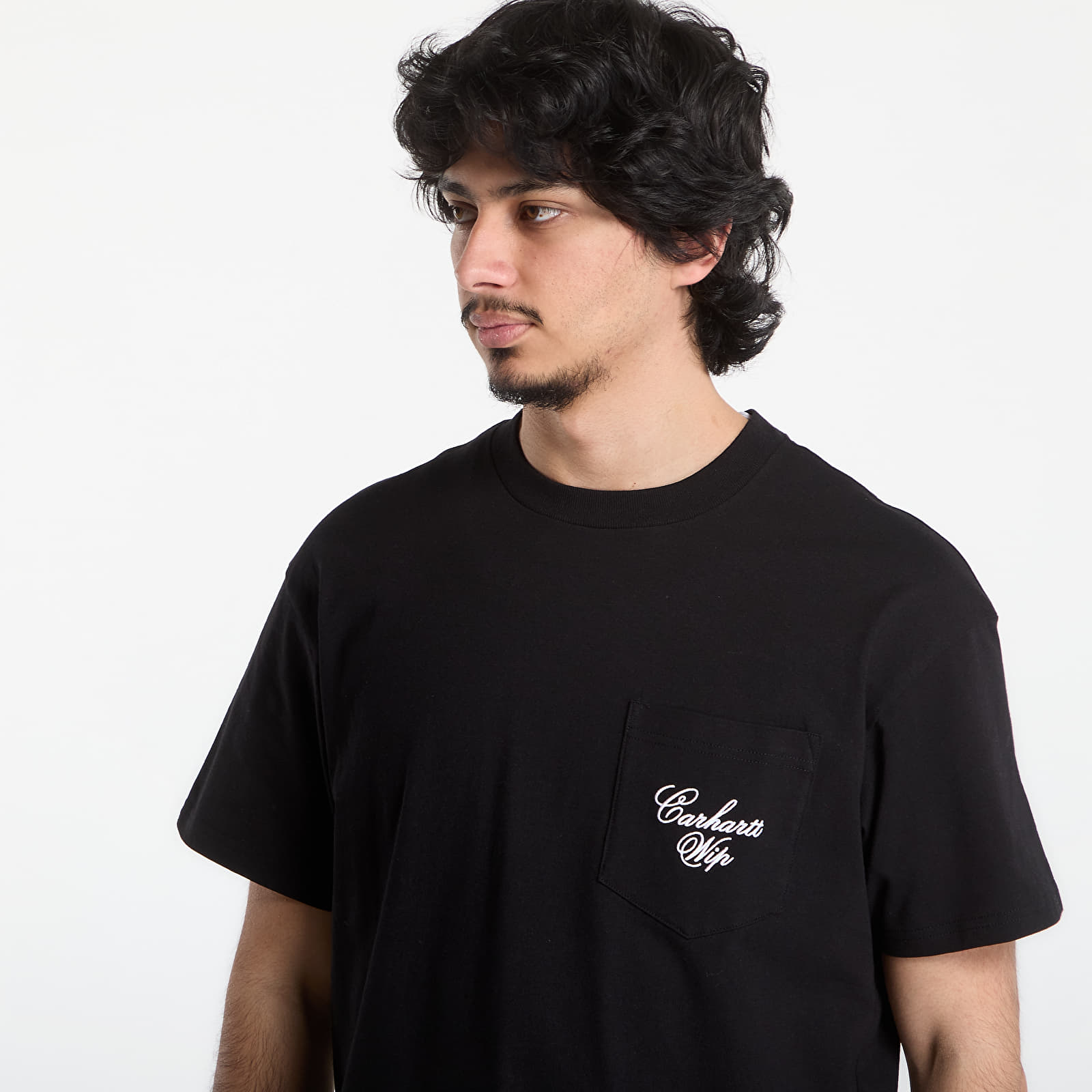 T-shirts för män Carhartt WIP S/S Longhand Pocket T-Shirt UNISEX Black/ White