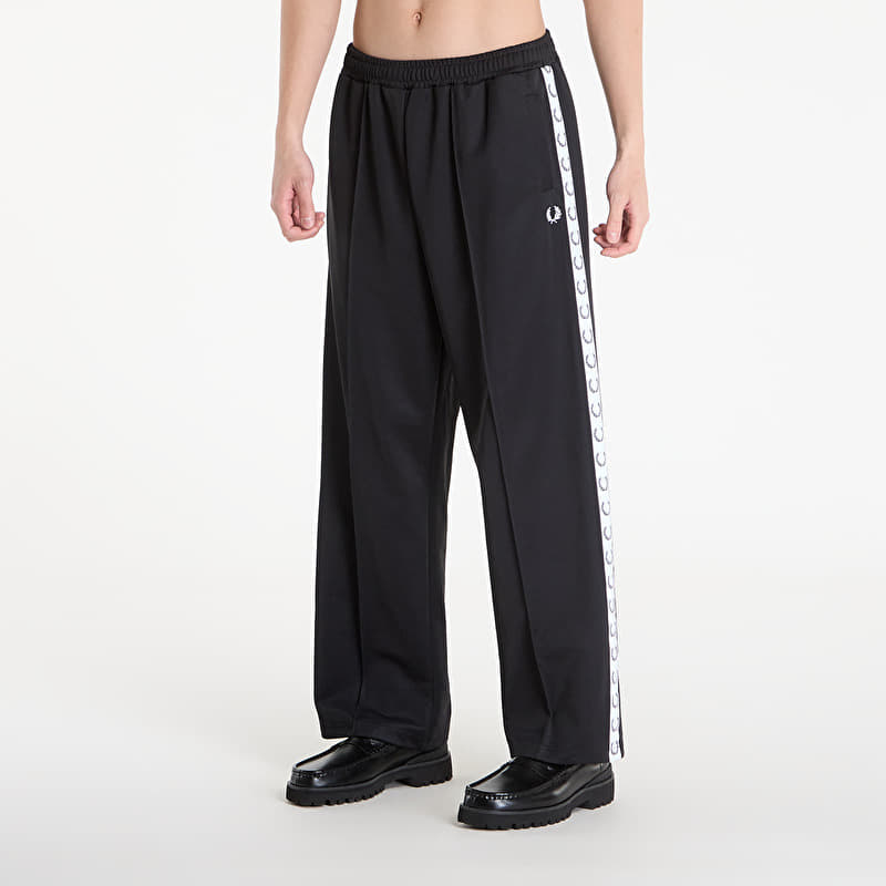 FRED PERRY Wide Leg Track Pant Black