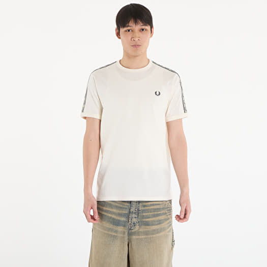 Tričko FRED PERRY Contrast Tape Ringer T-Shirt Ecru/ Navy