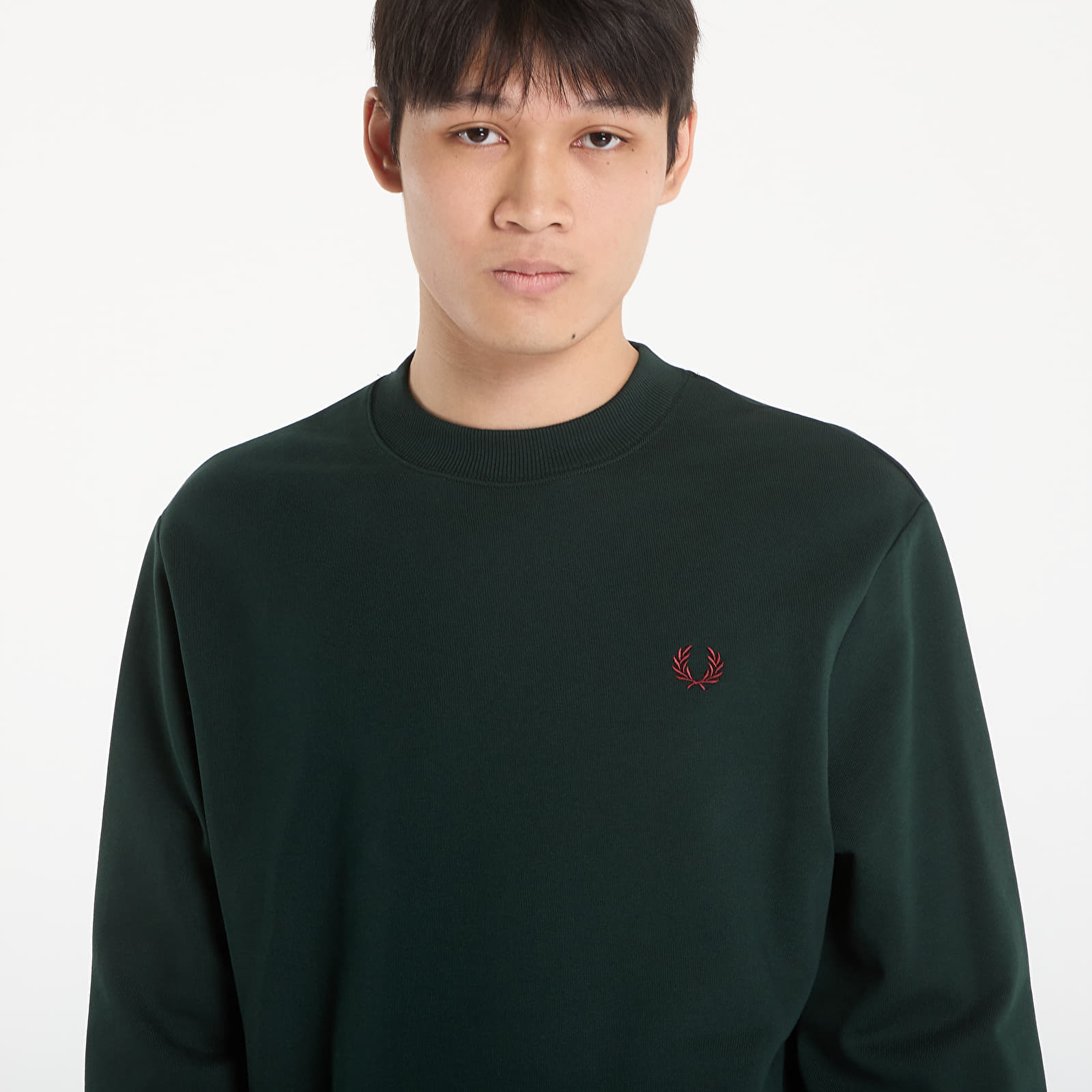 Vīriešu kapuces FRED PERRY Crew Neck Sweatshirt Grsrts/ Stkbl/ Oxb