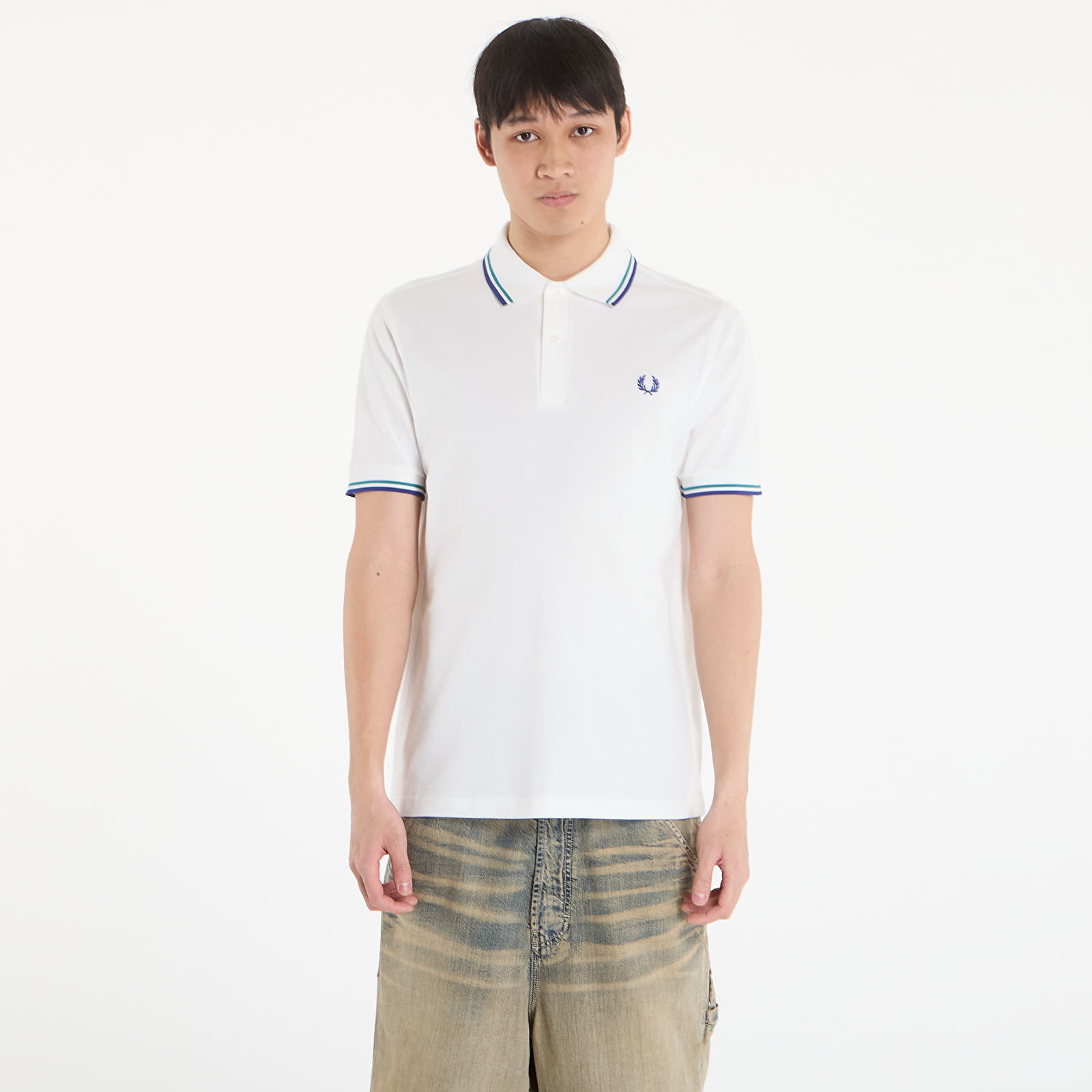 Тениска FRED PERRY Twin Tipped Fred Perry Shirt Snwh/ Depmn/ Sohec L