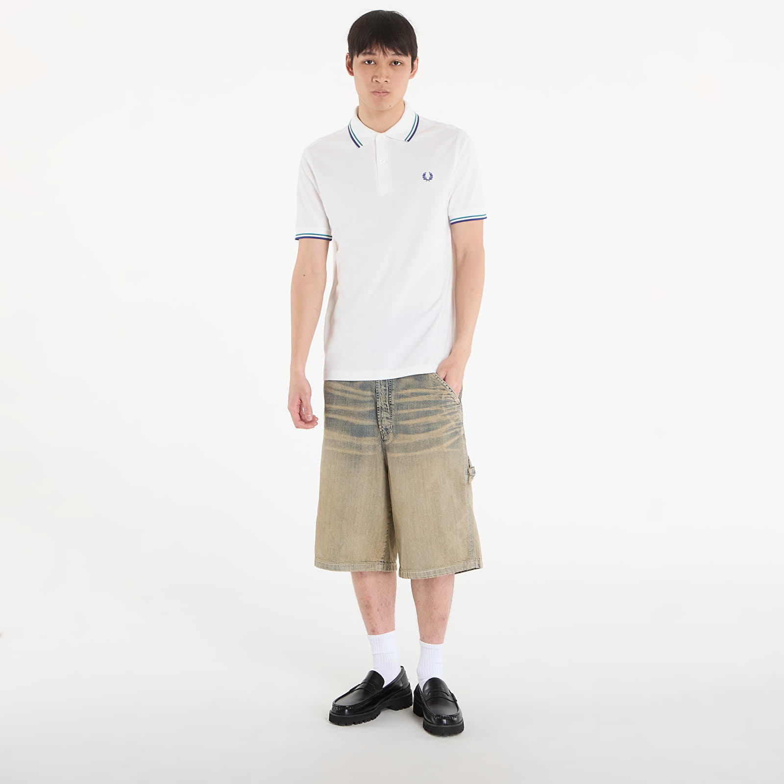 Polo-T-skjorter FRED PERRY Twin Tipped Fred Perry Shirt Snwh/ Depmn/ Sohec