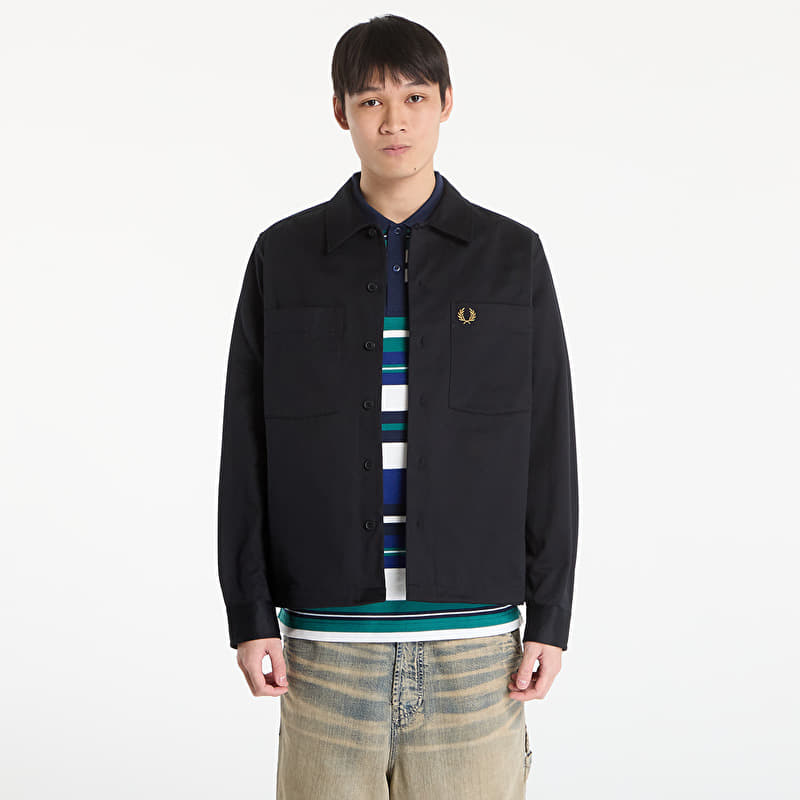 Cămașă FRED PERRY Twill Overshirt Black