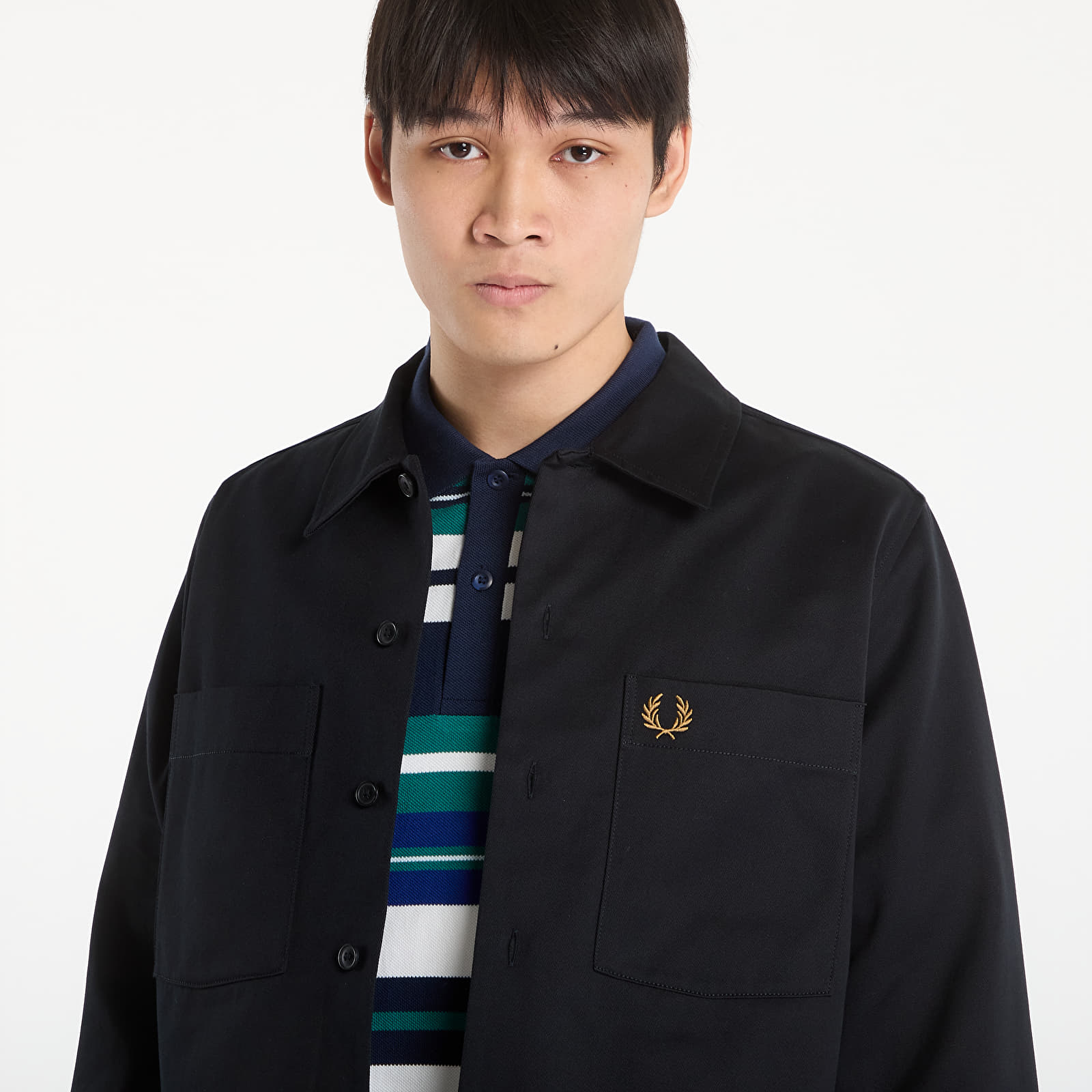 Men's shirts FRED PERRY Twill Overshirt Black