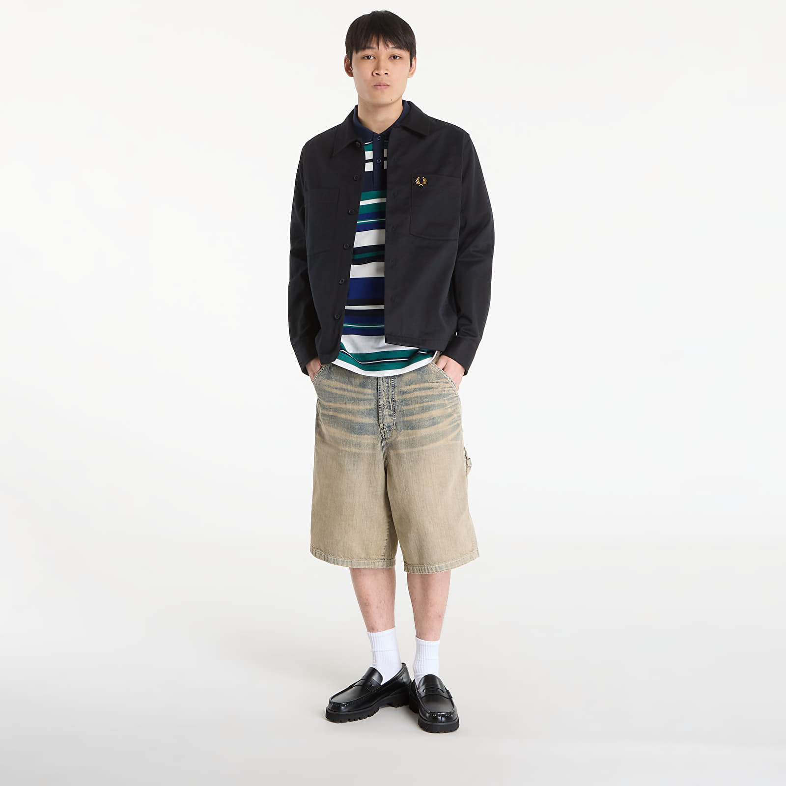 Men's shirts FRED PERRY Twill Overshirt Black