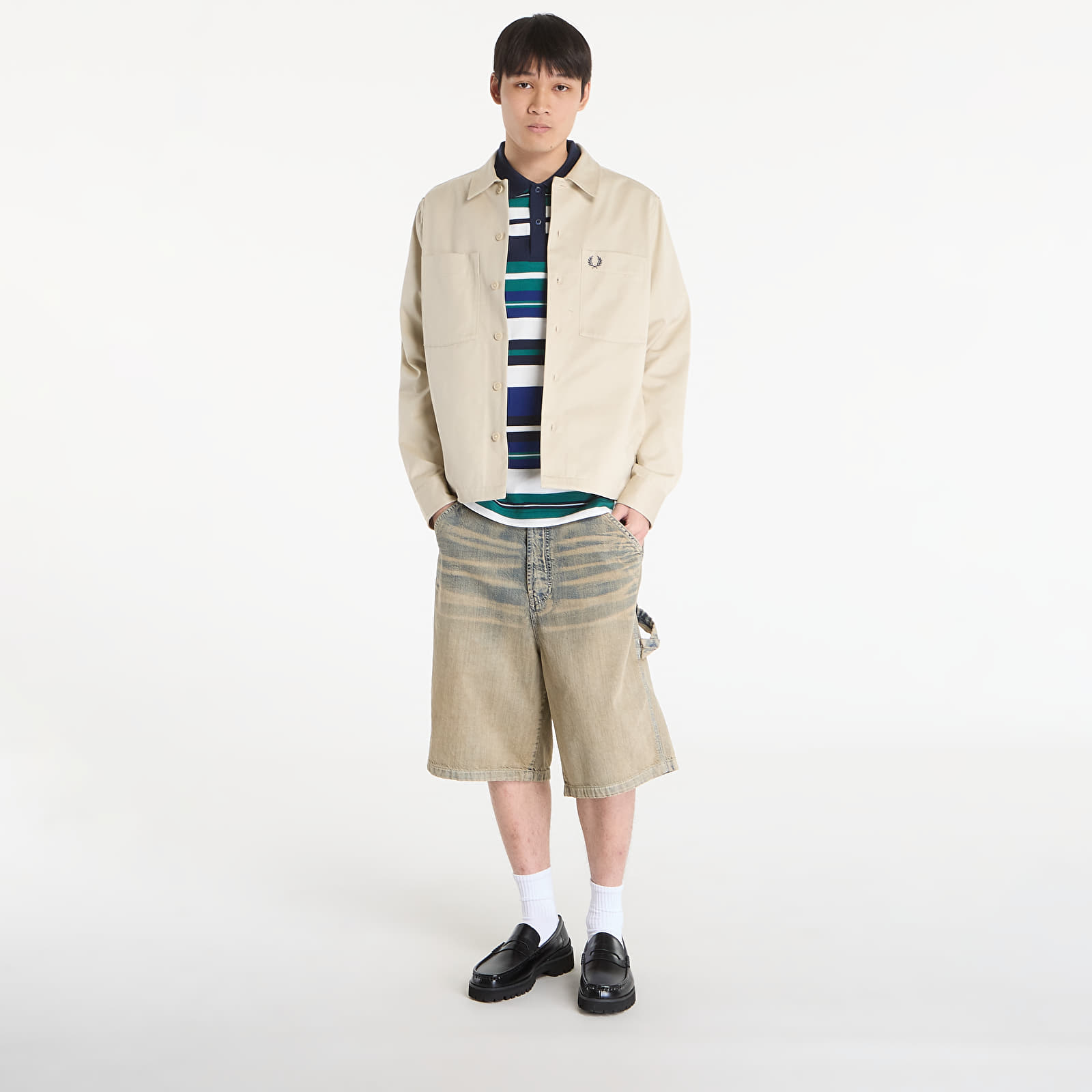 Svrchní košile FRED PERRY Twill Overshirt Oatmeal