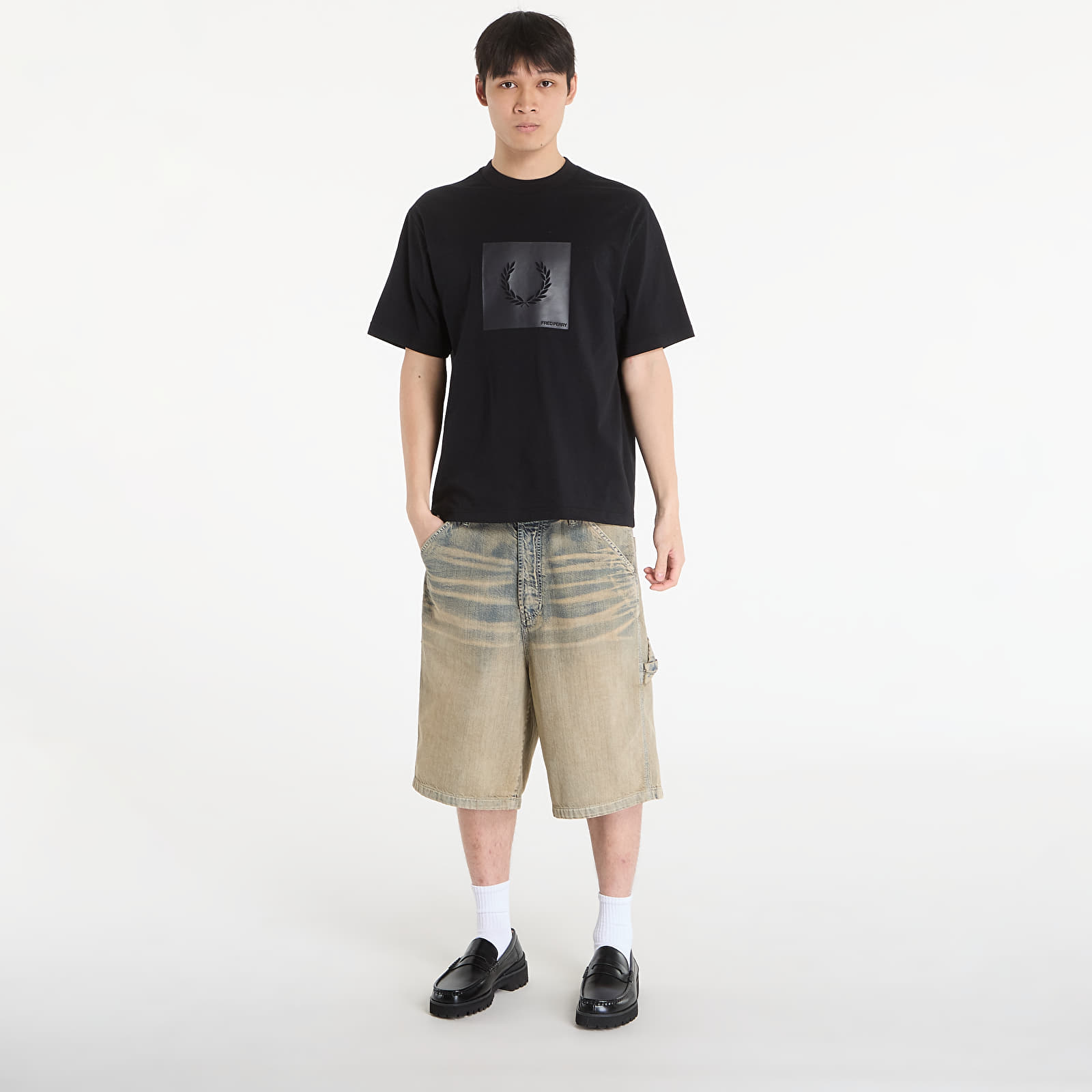 Männer T-Shirts FRED PERRY Box Graphic T-Shirt Black