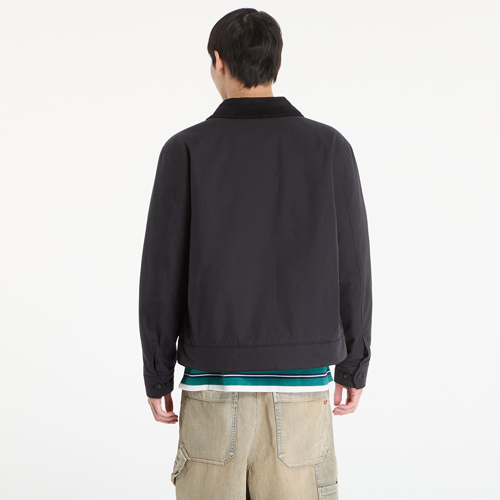 Pánské bundy FRED PERRY Cotton Caban Jacket Black