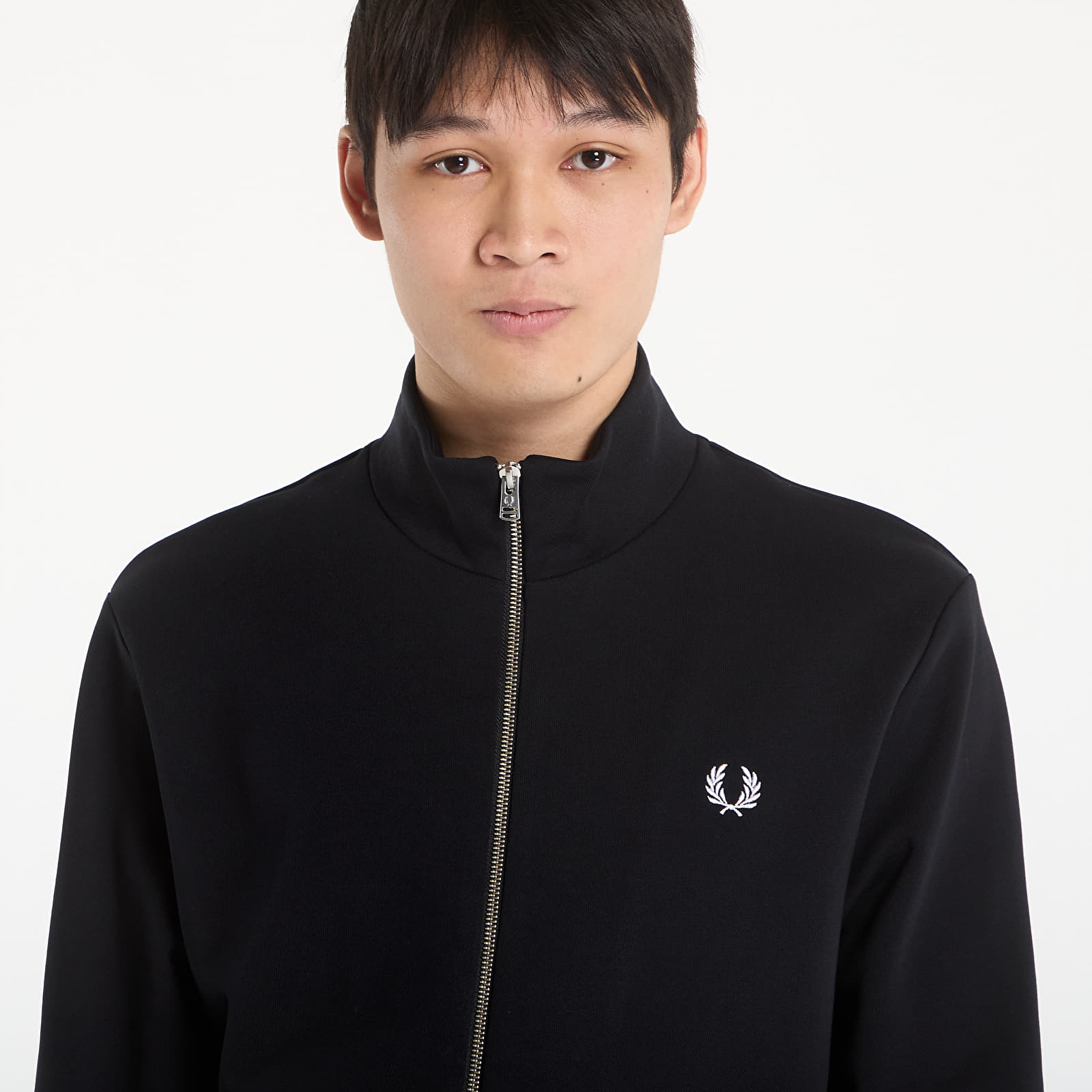 Men's hoodies FRED PERRY Zip Through Sweatshirt Black