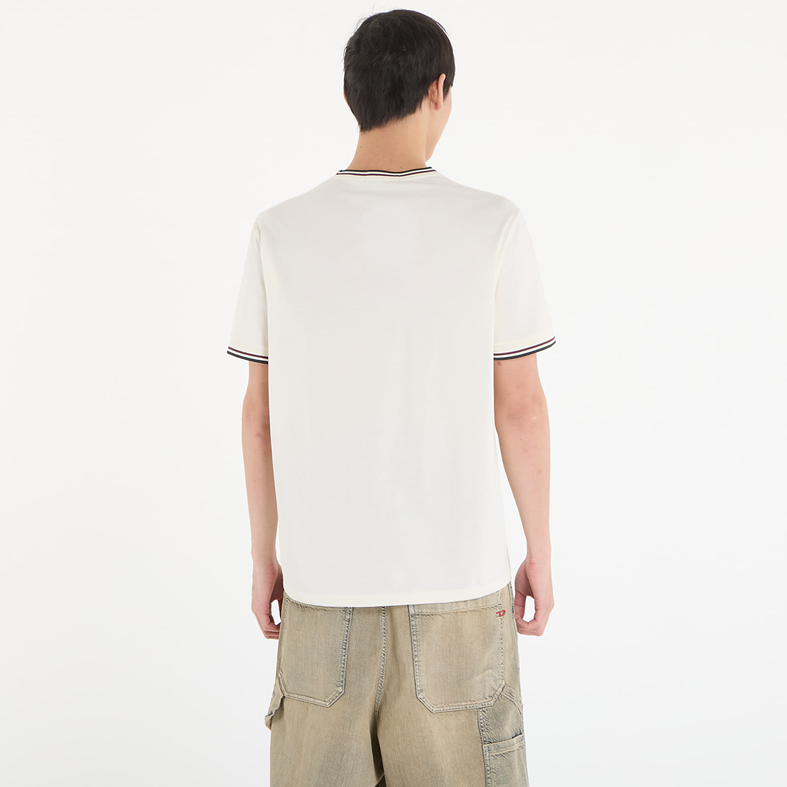 Moške majice FRED PERRY Twin Tipped T-Shirt Ecr/ Oxbld/ Grsrts