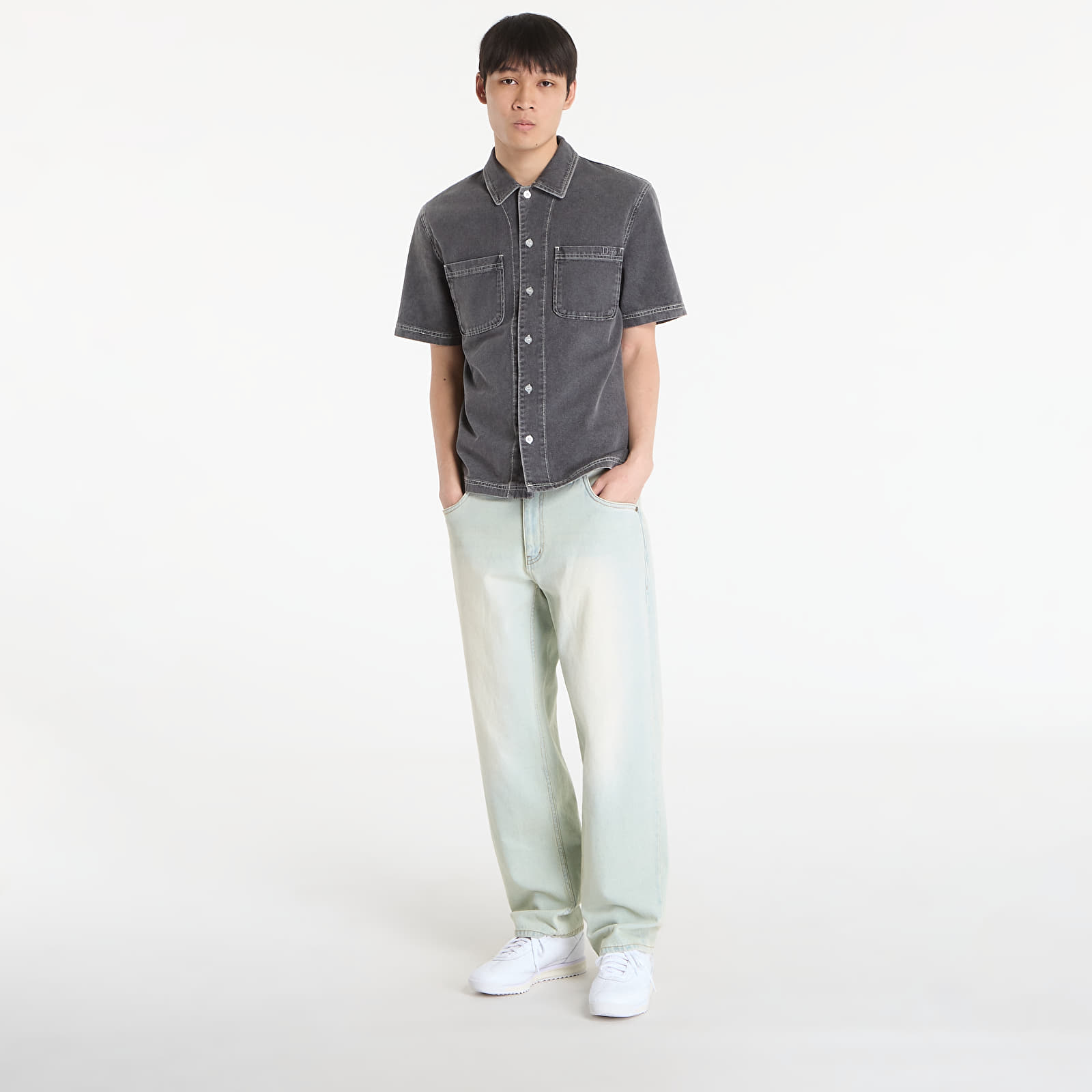 Krekli DIME Stonewash Button Up UNISEX Black Washed