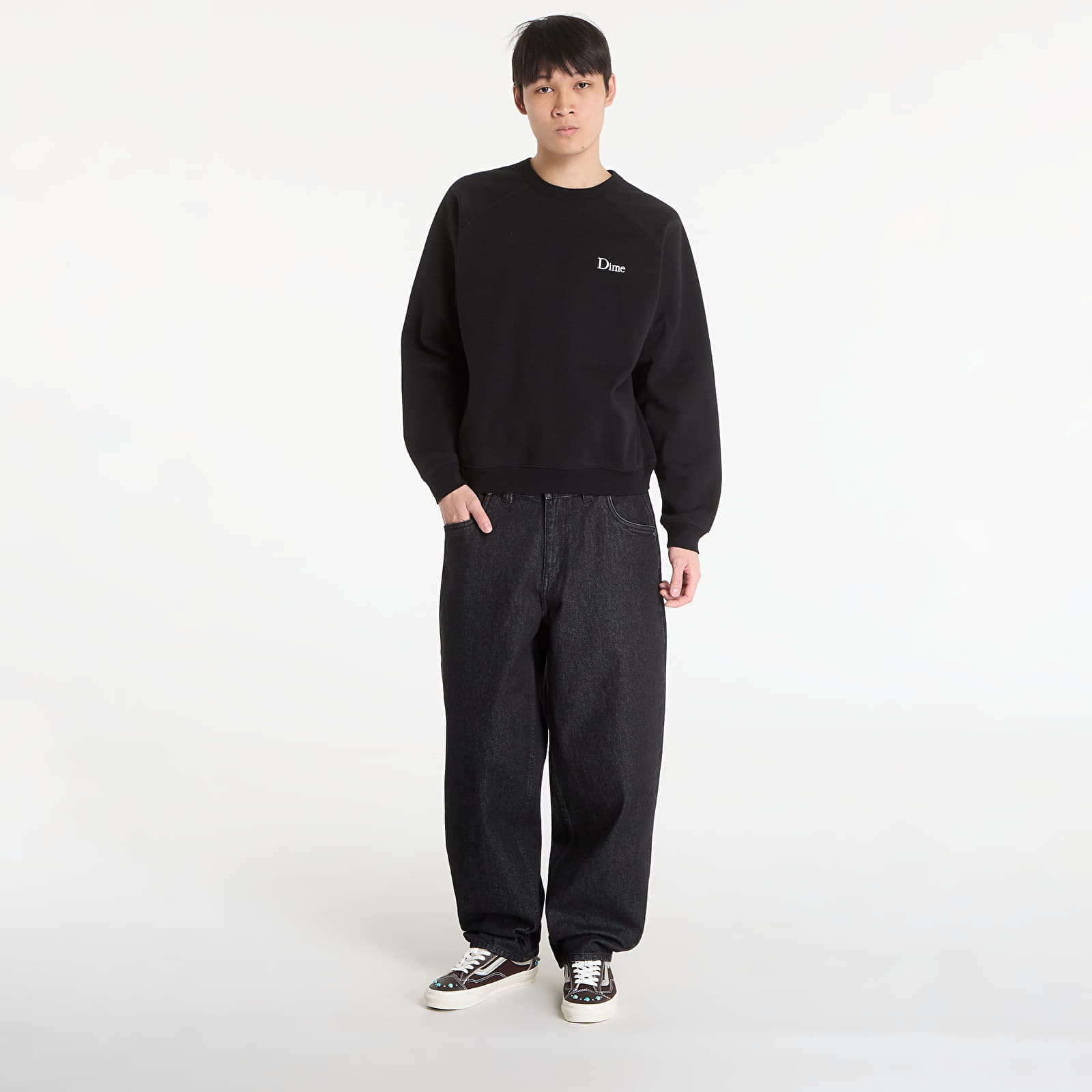 Hoodies für Männer DIME Classic Small Logo Crewneck UNISEX Black
