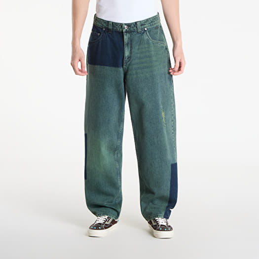 Džinsai DIME Baggy Denim Pants Distressed Green
