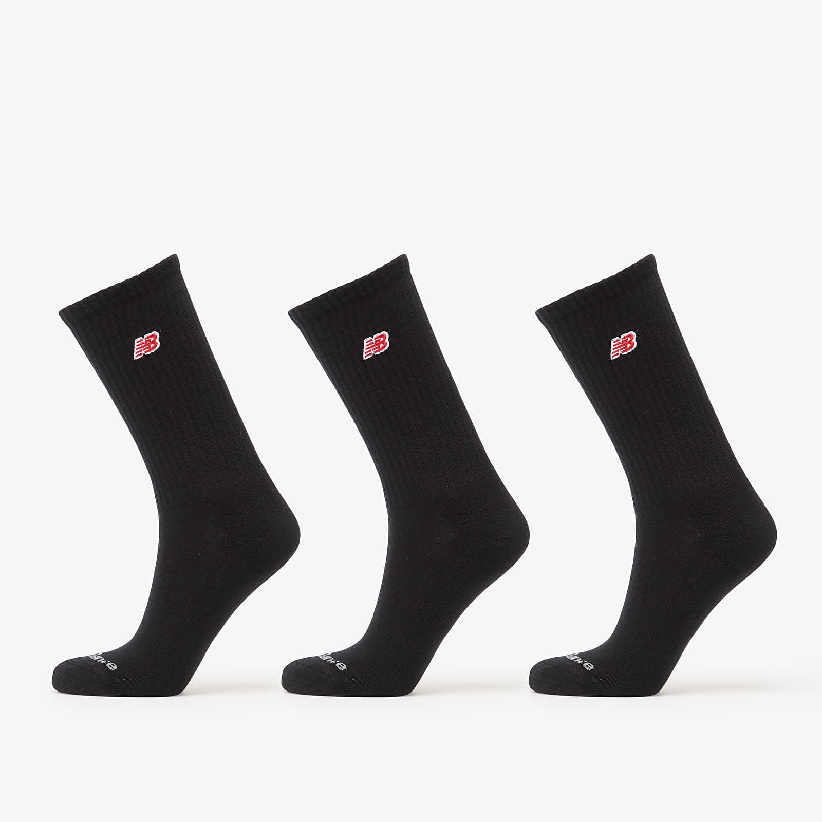 Чорапи New Balance Red Patch Logo Crew Socks 3-Pack Black L