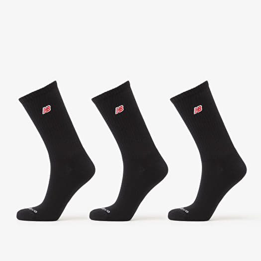 Sokken New Balance Red Patch Logo Crew Socks 3-Pack Black