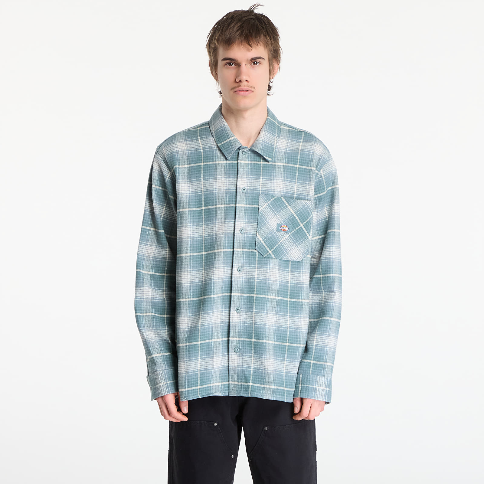 Košele Dickies Forest Check Shirt Stormy Sea