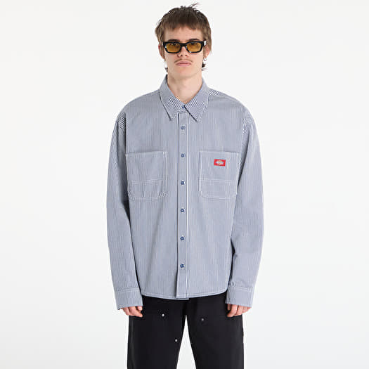Hemd Dickies Hickory Work Shirt Ls Retro Indigo