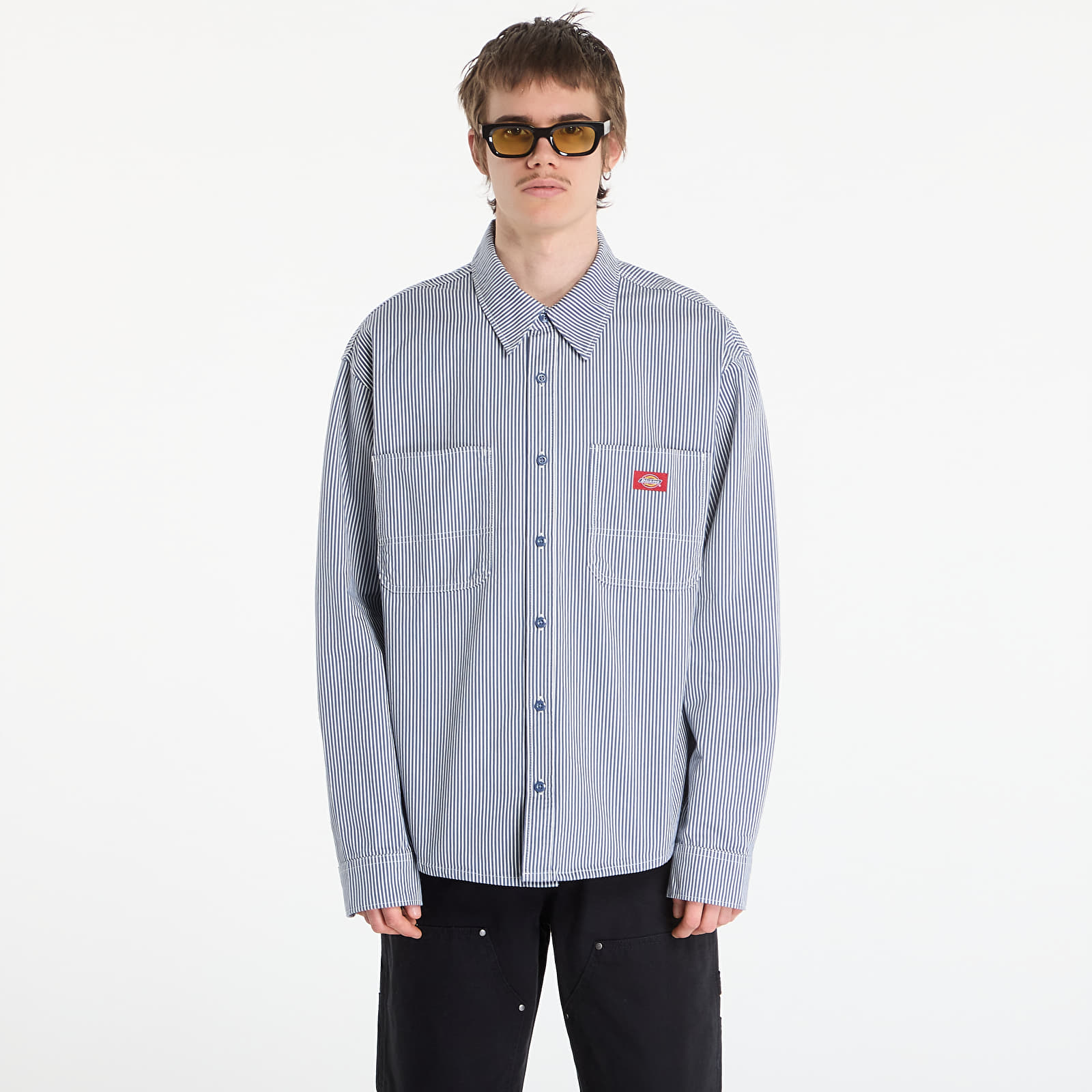 Cămăși Dickies Hickory Work Shirt Ls Retro Indigo