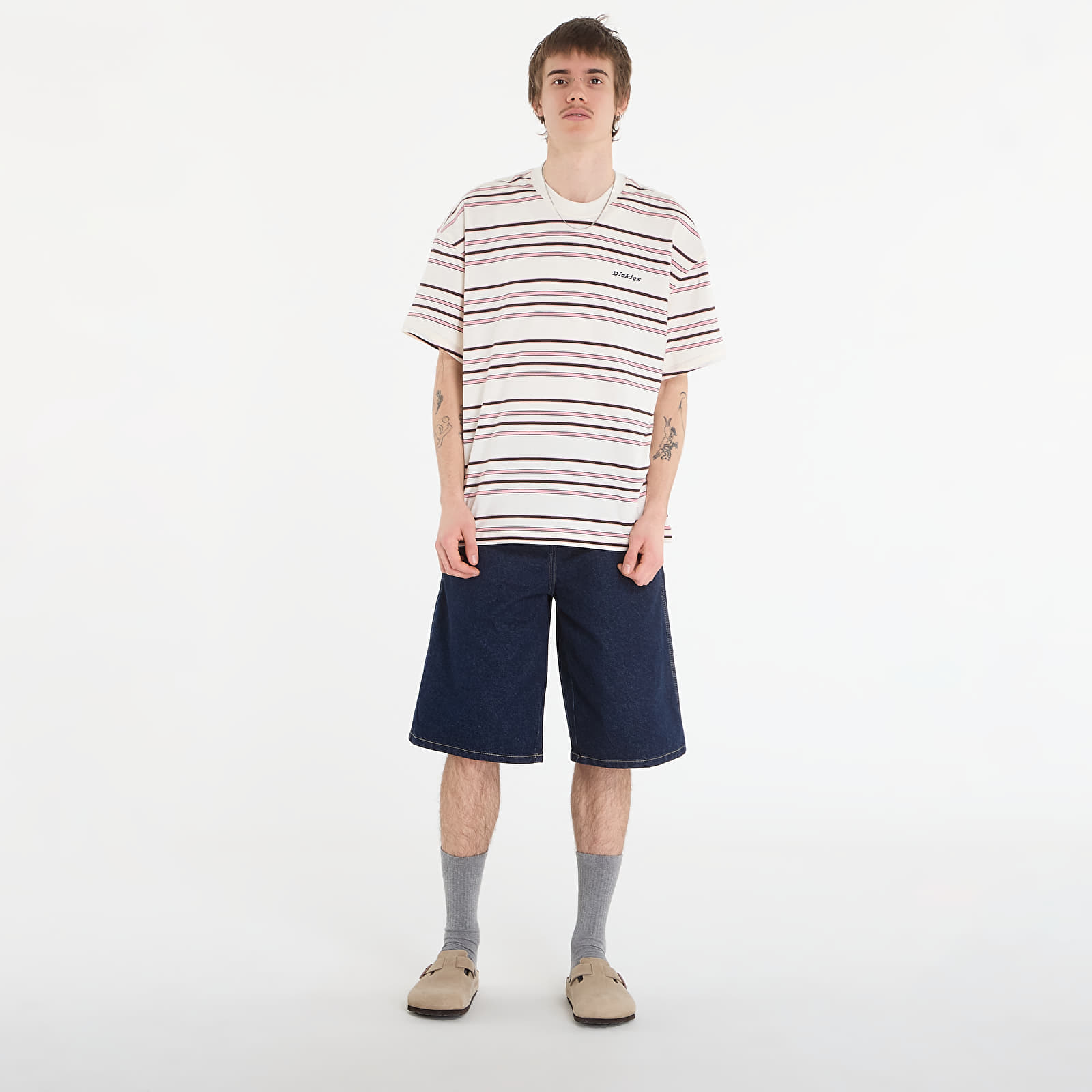 Marškinėliai Dickies East Liberty Stripe Ss Tee Egret