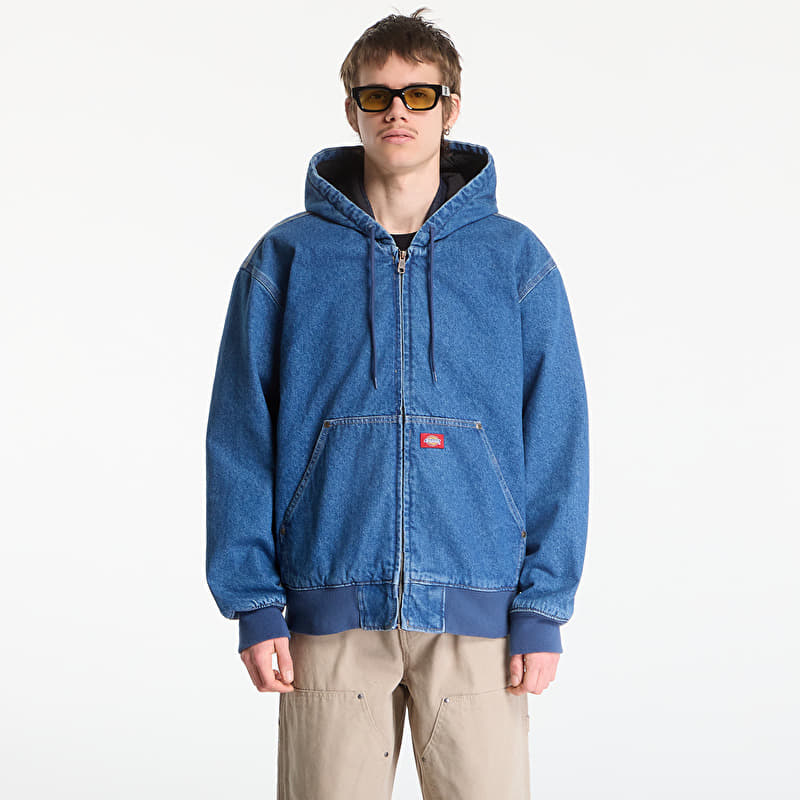 Dickies Lined Denim Hooded Bomber Classic Blue