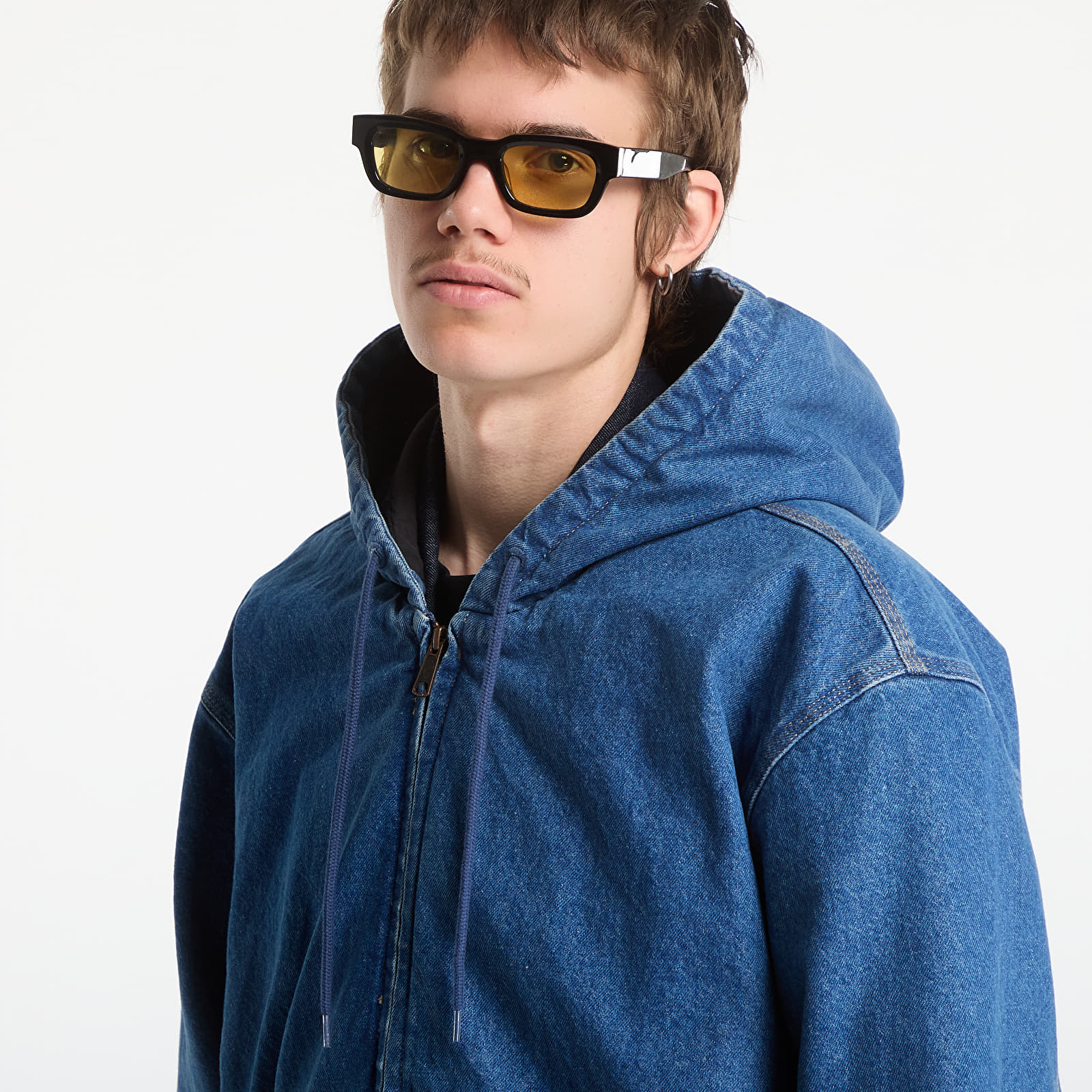 Bundy Dickies Lined Denim Hooded Bomber Classic Blue