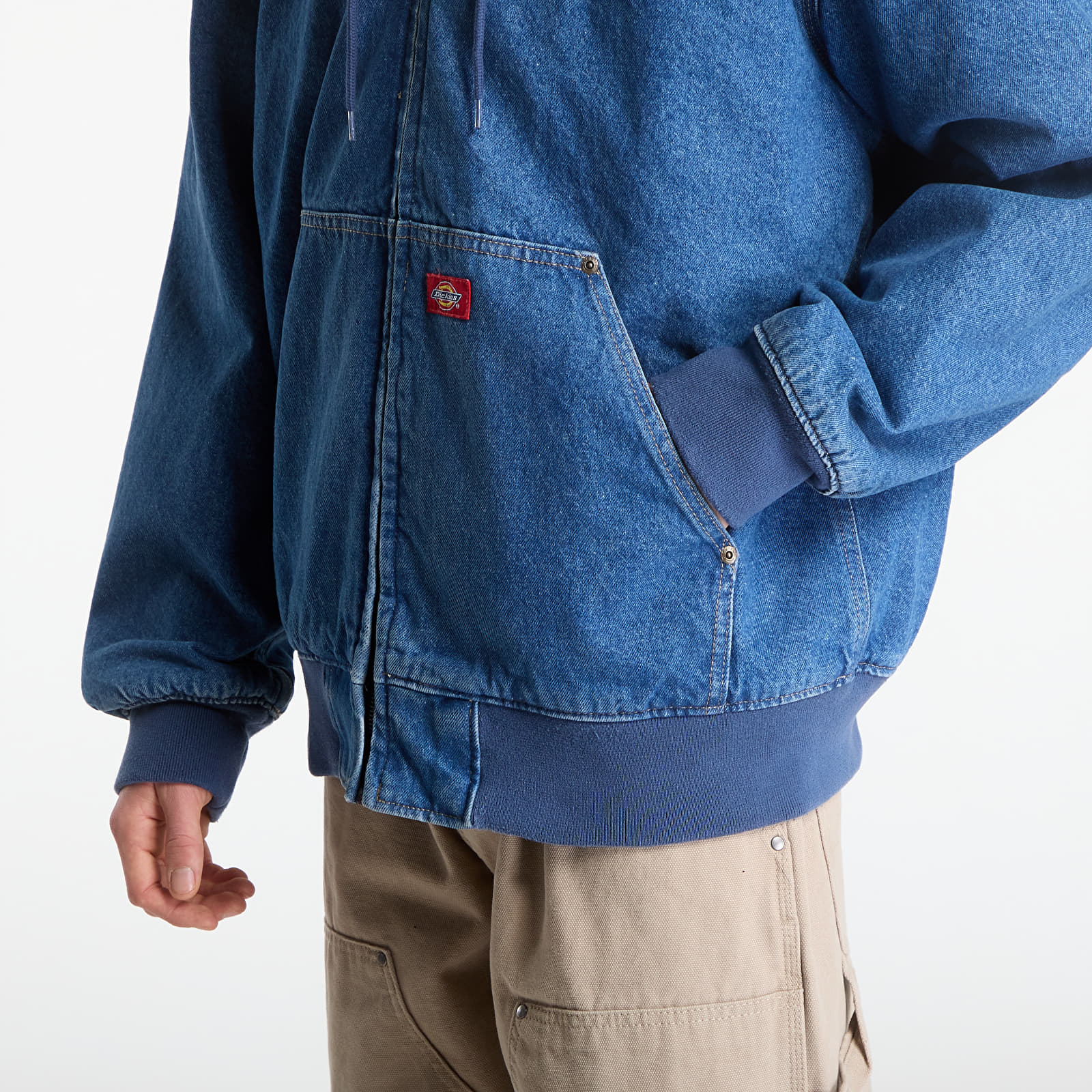 Bundy Dickies Lined Denim Hooded Bomber Classic Blue