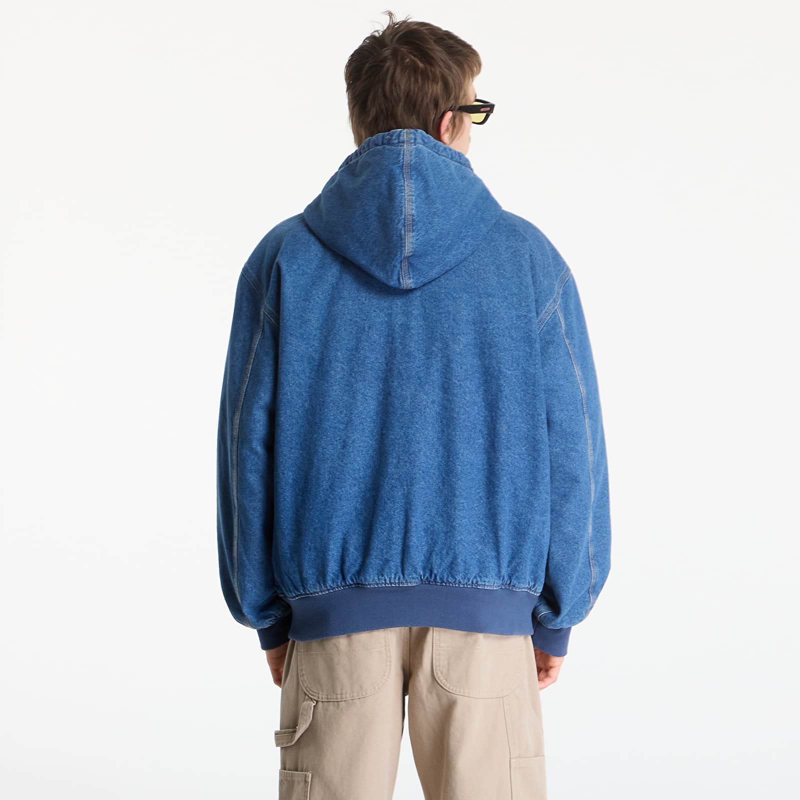 Bundy Dickies Lined Denim Hooded Bomber Classic Blue