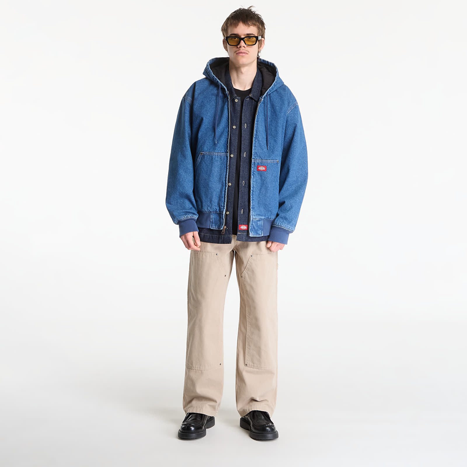 Bundy Dickies Lined Denim Hooded Bomber Classic Blue