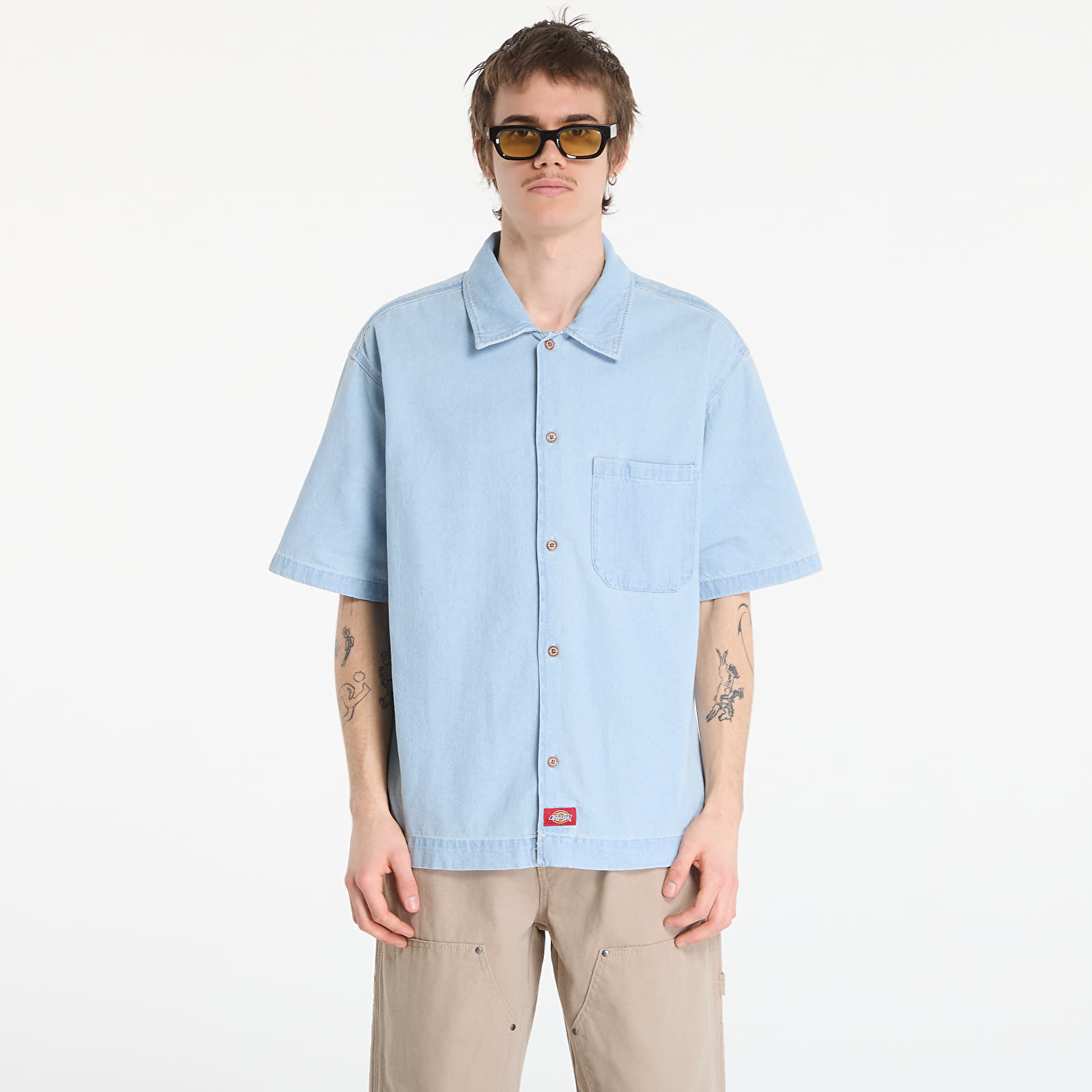 Риза Dickies Denim Shirt Ss Fog Blue S