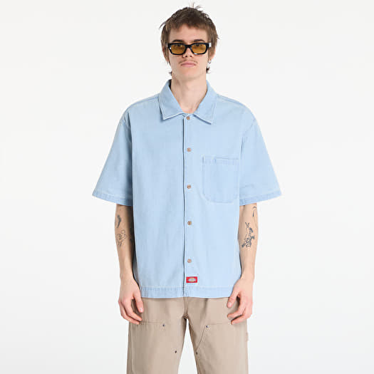 Hemd Dickies Denim Shirt Ss Fog Blue