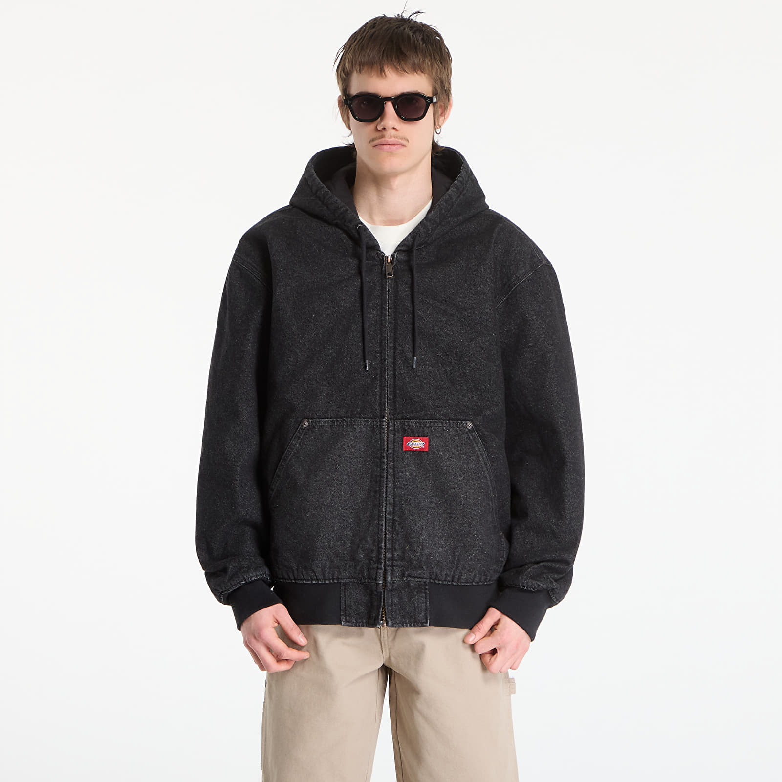 Bombery Dickies Lined Denim Hooded Bomber Black Wsh Faded