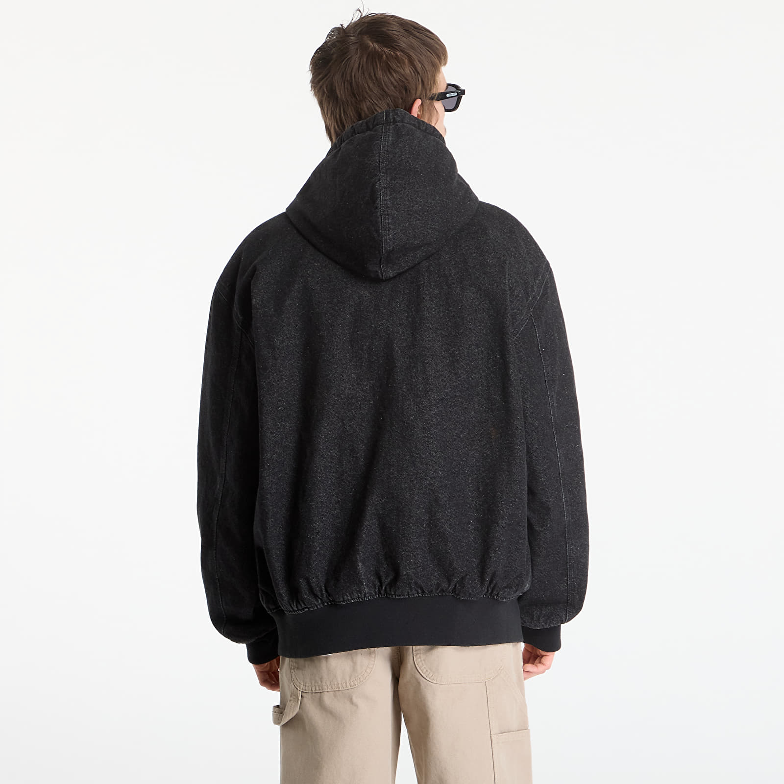 Bombery Dickies Lined Denim Hooded Bomber Black Wsh Faded