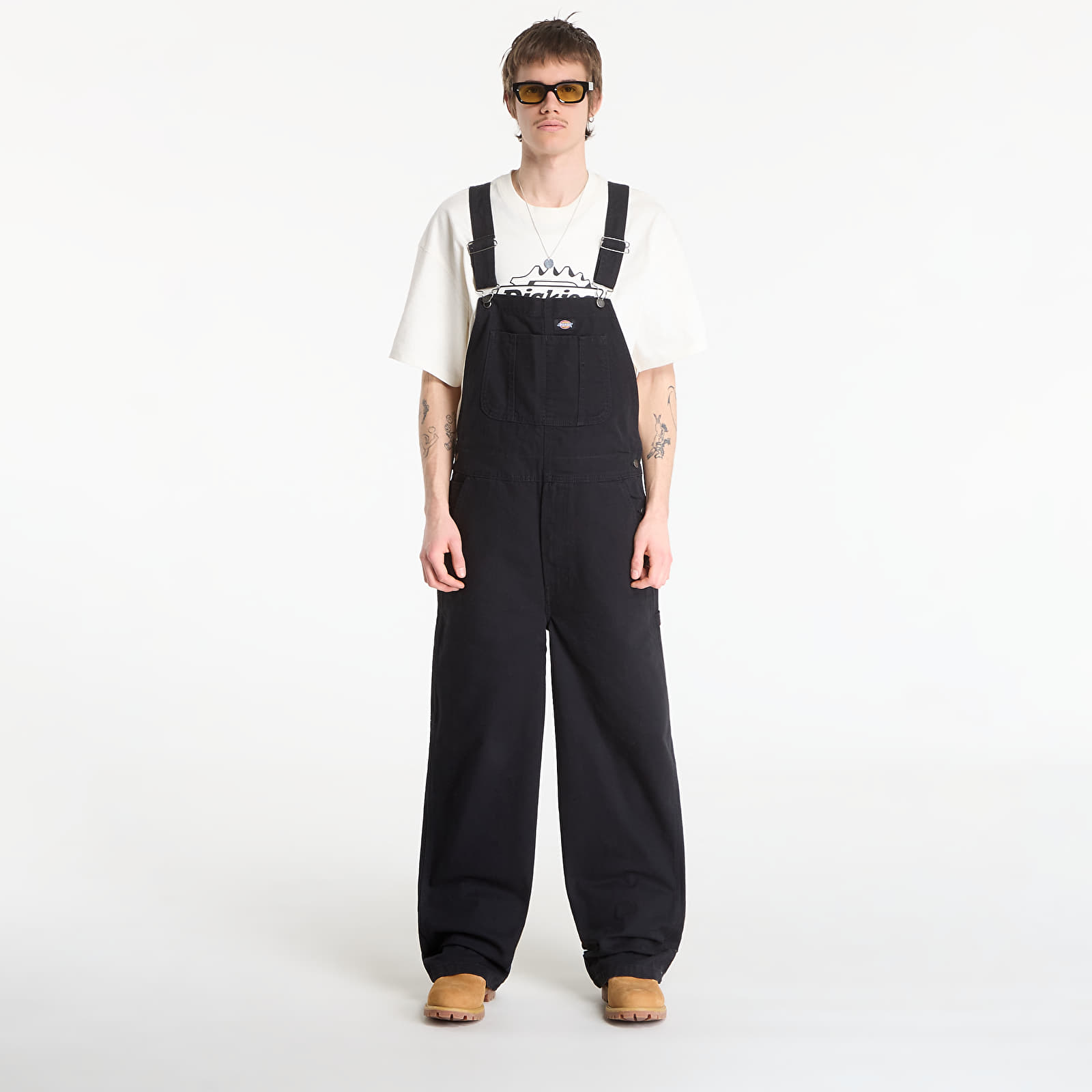 Džínsy Dickies Loose Canvas Bib Black