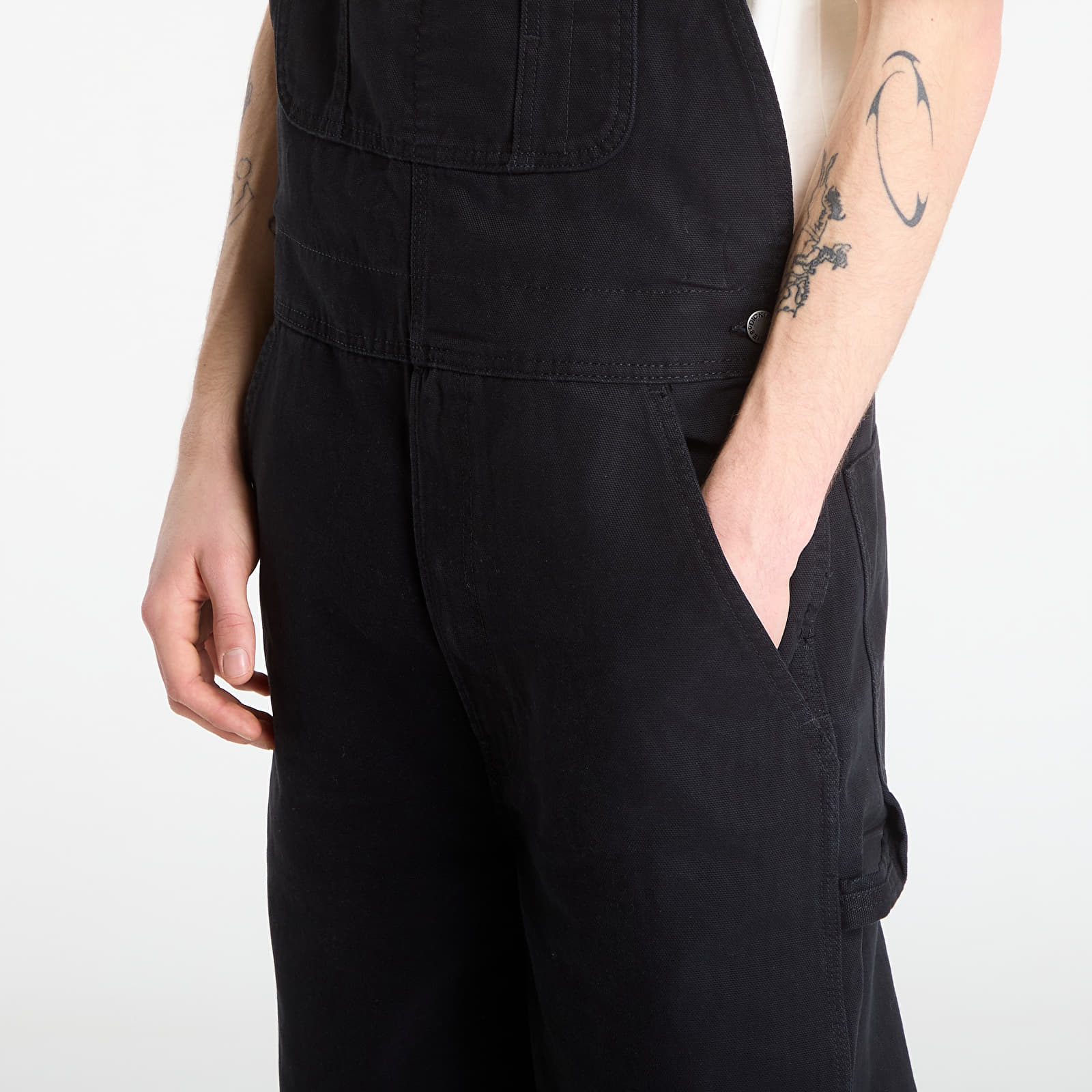 Džínsy Dickies Loose Canvas Bib Black