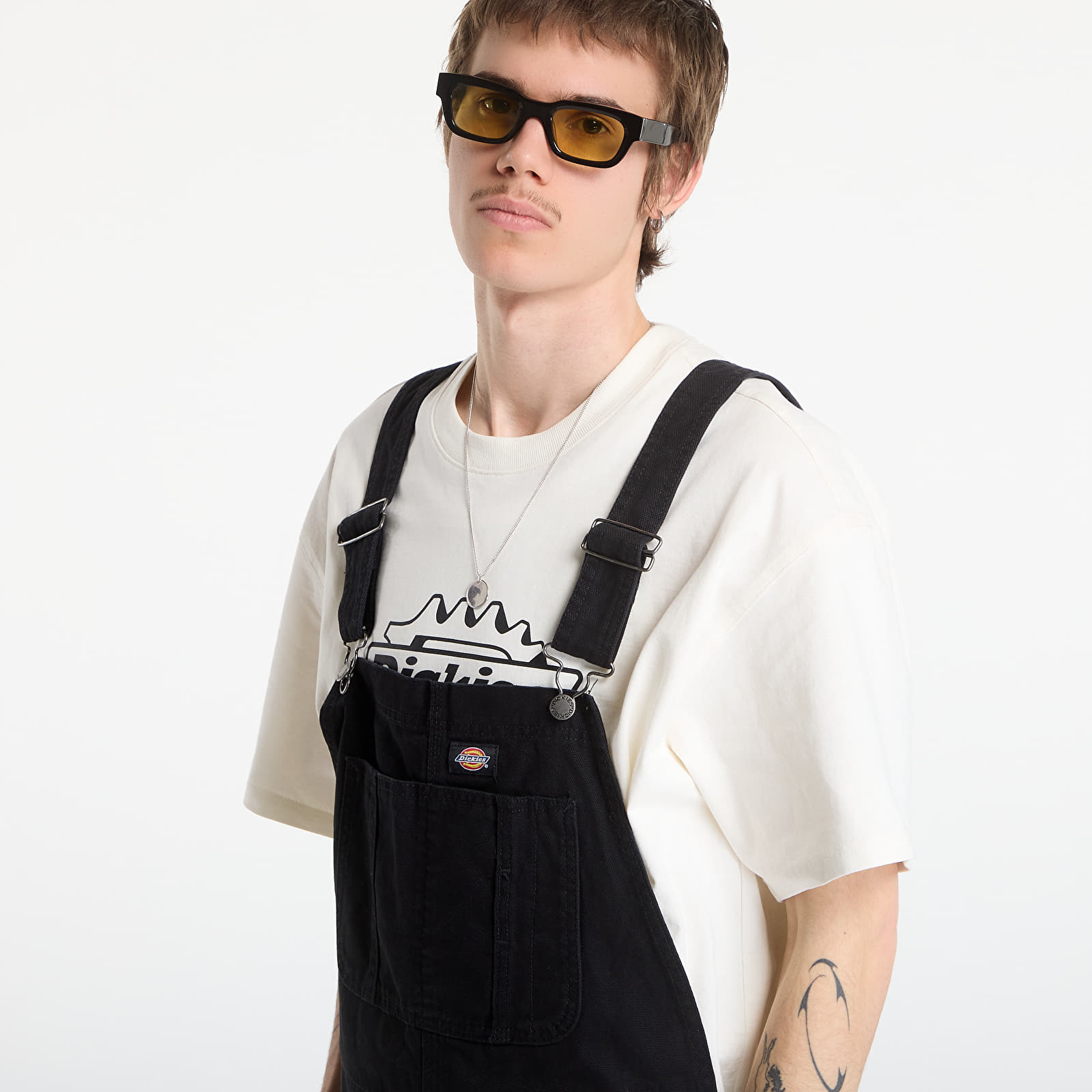 Džínsy Dickies Loose Canvas Bib Black