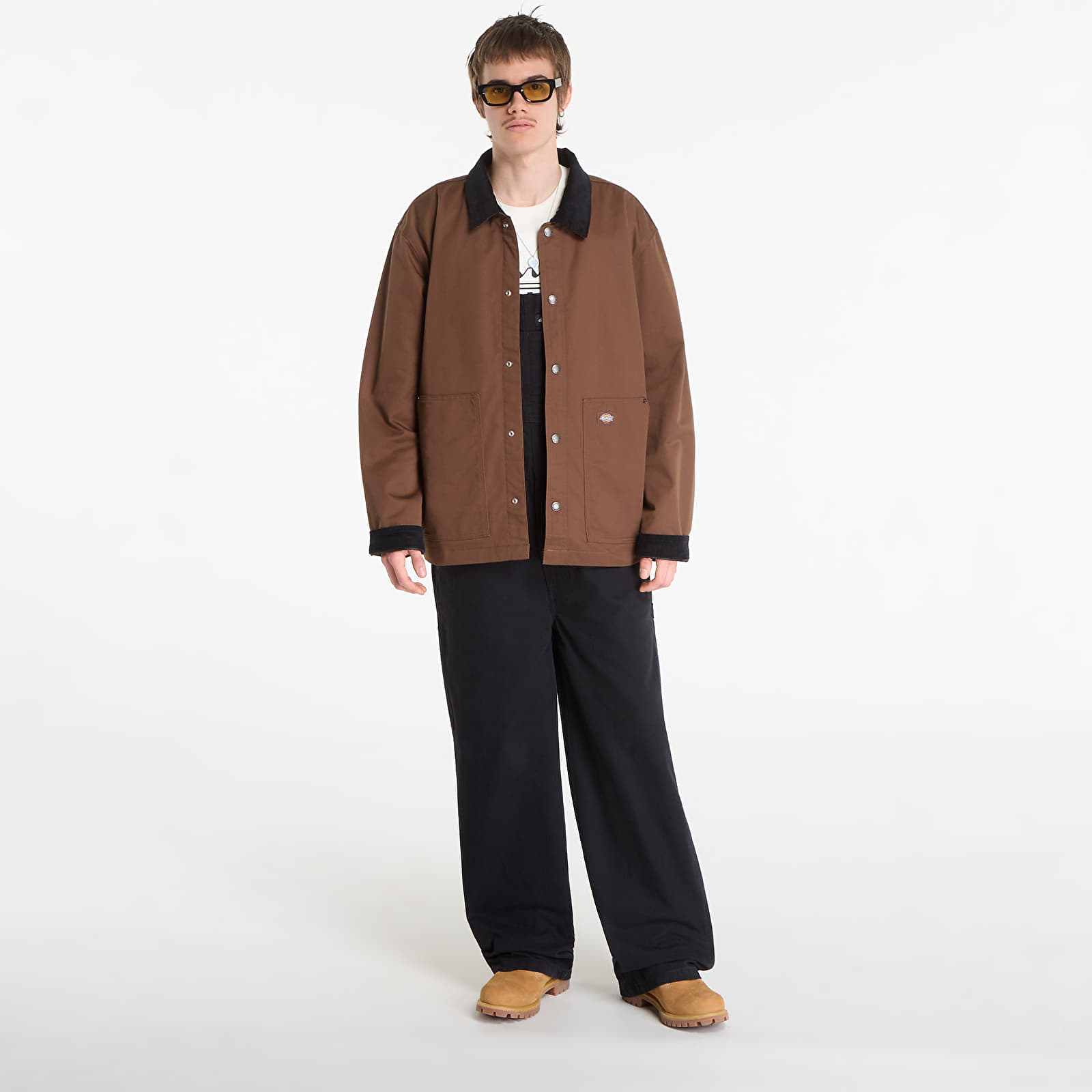 Džínsy Dickies Loose Canvas Bib Black