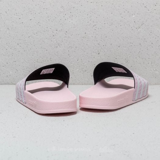 Pink and white adidas sliders store