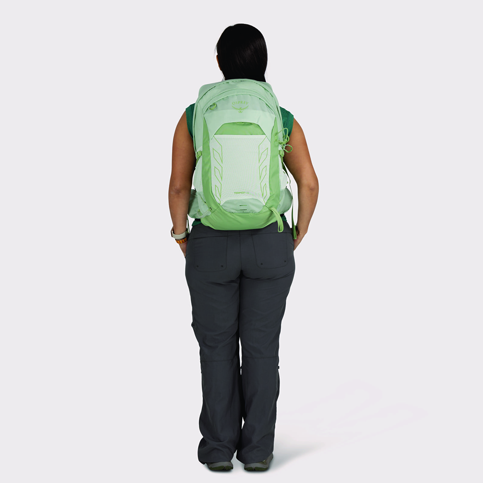 Mochila feminina Osprey Tempest 2 Frosty Mint Green/ Botanica