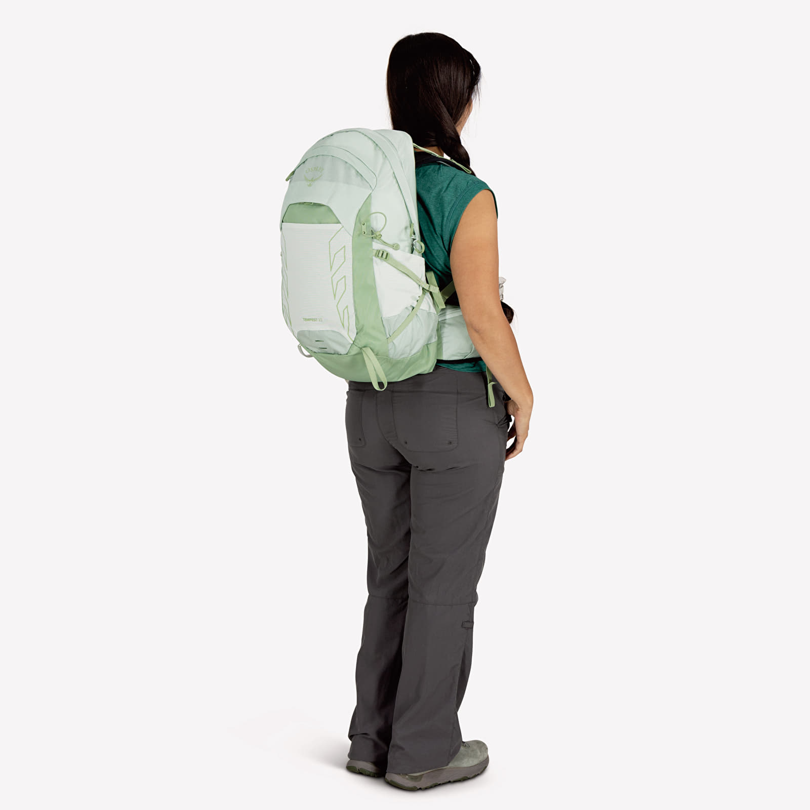 Mochila feminina Osprey Tempest 2 Frosty Mint Green/ Botanica