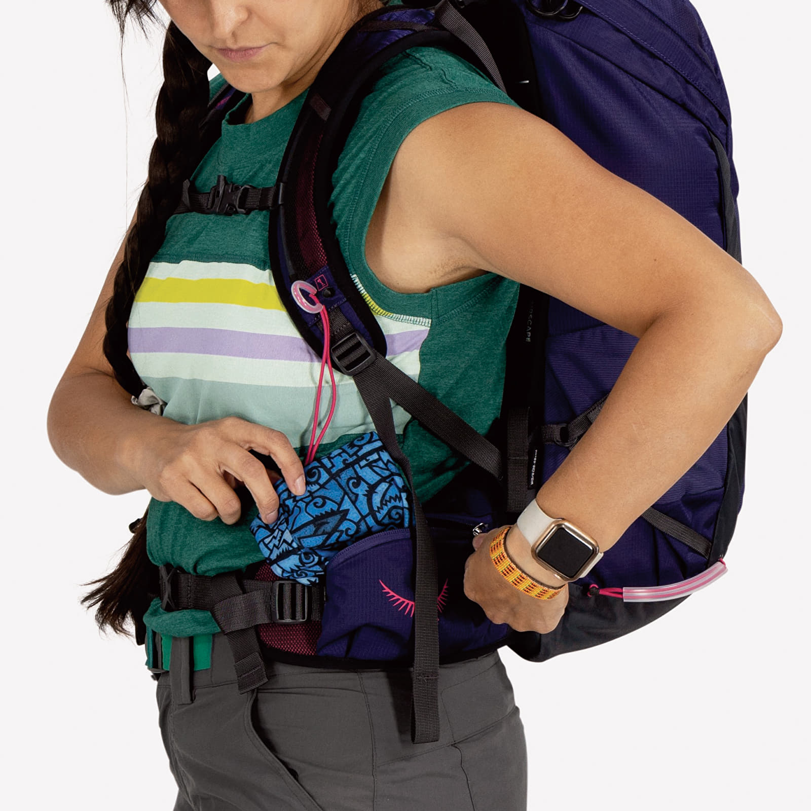 Sieviešu mugursoma Osprey Tempest 2 Deep Fig/ Hotspot Pink